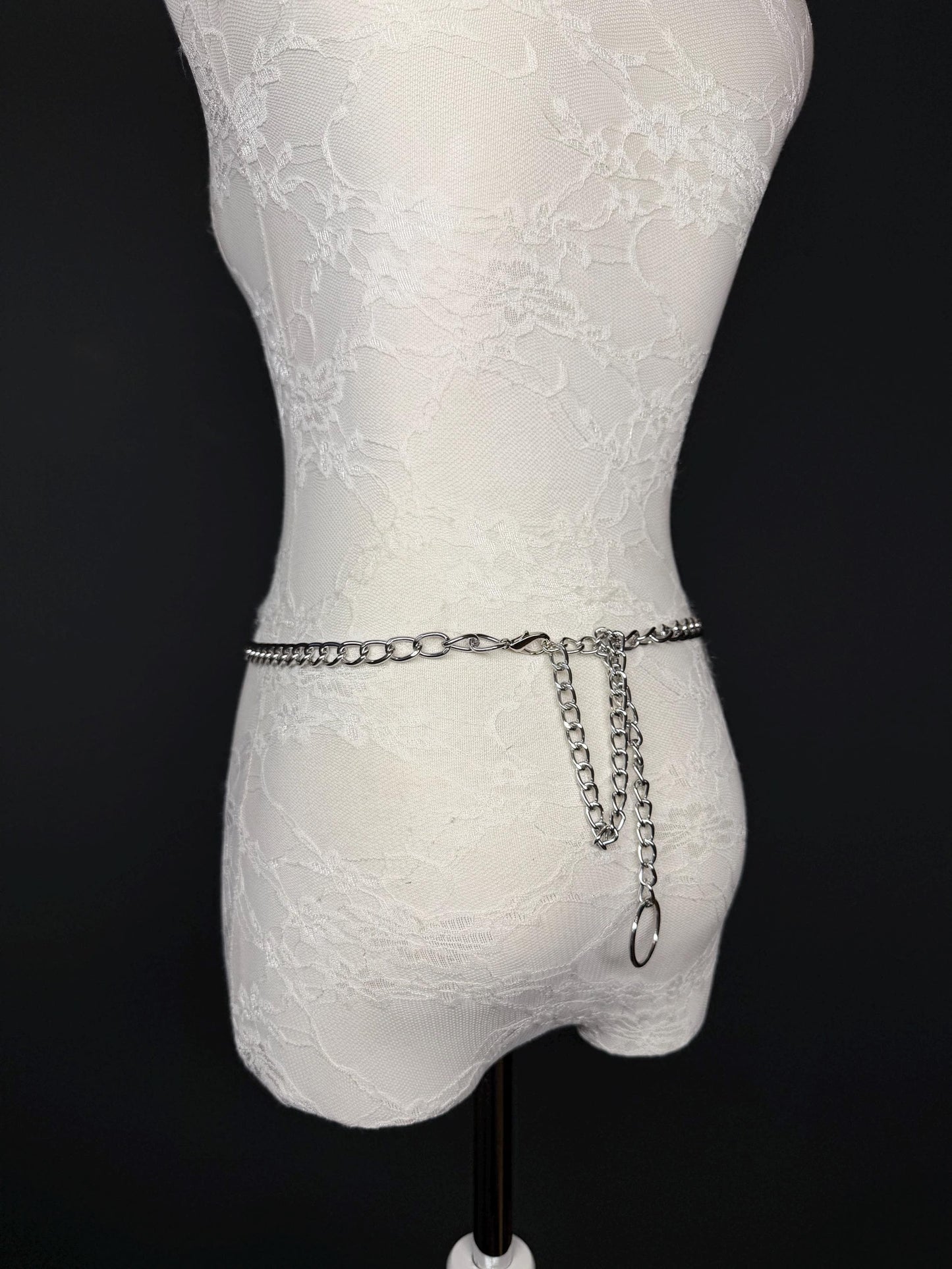 Silver or Gold Chain Belt Statement Buckle – Handmade to Measure 18–60 Inch Waist