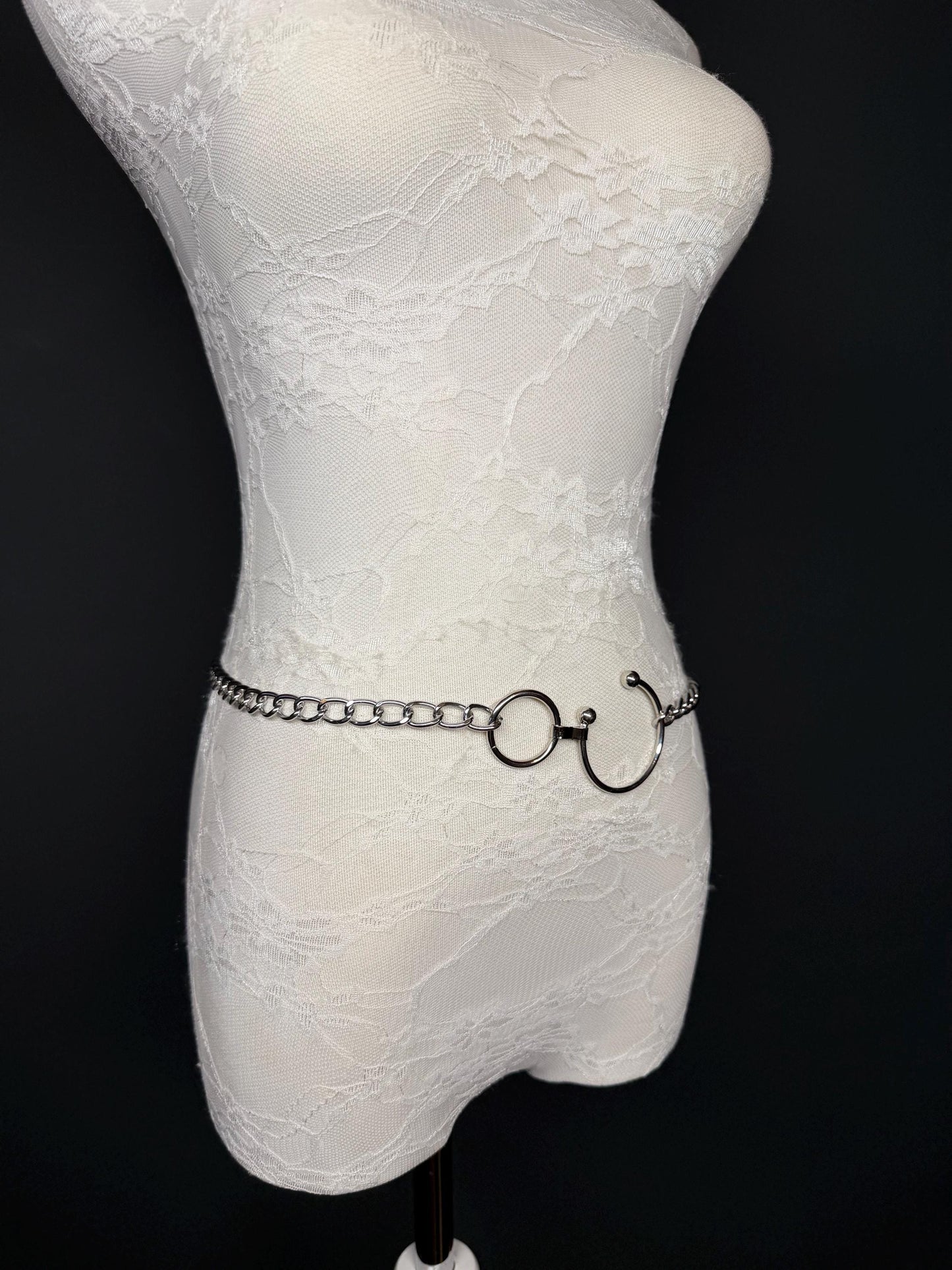 Silver or Gold Chain Belt Statement Buckle – Handmade to Measure 18–60 Inch Waist