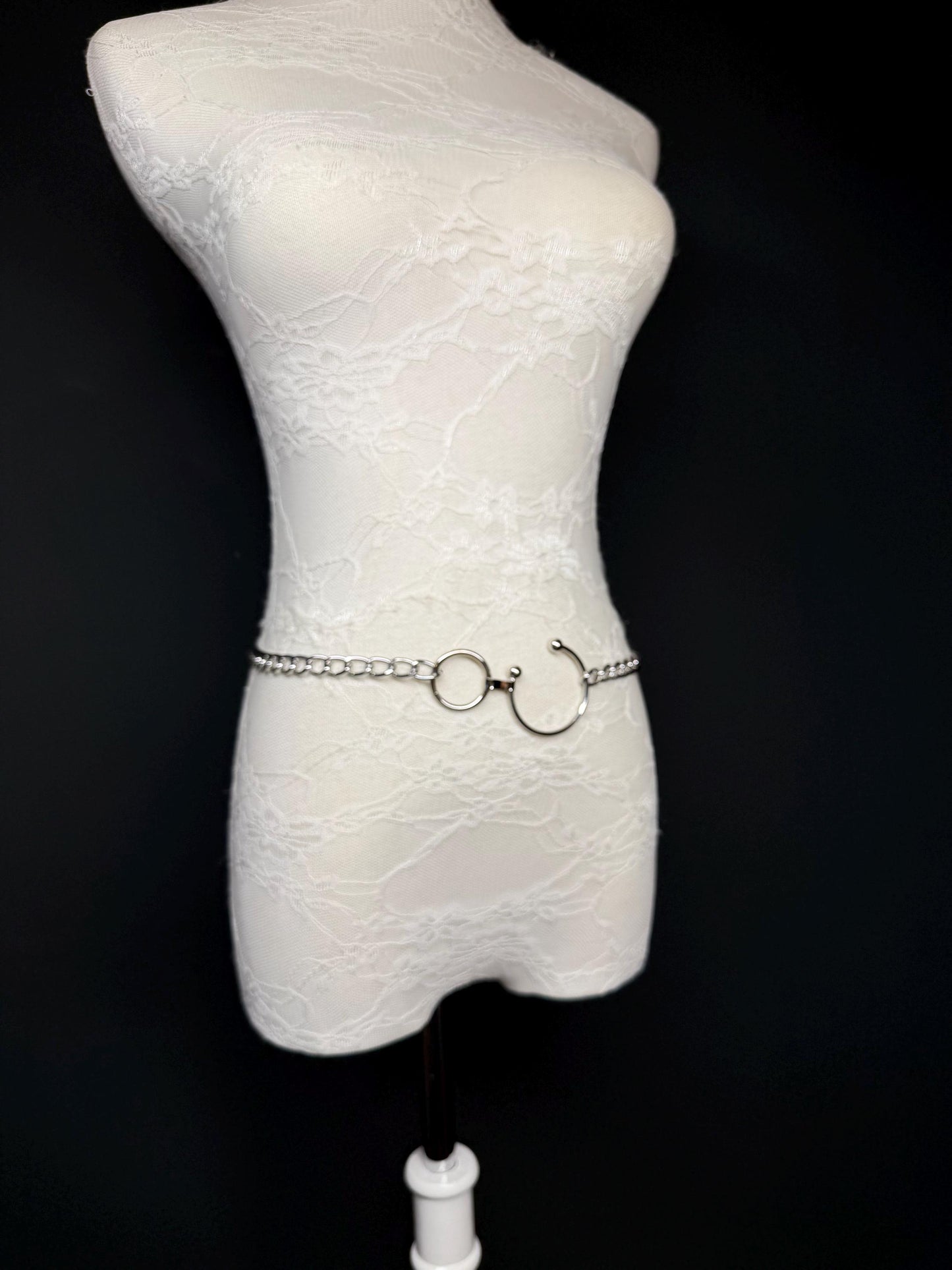 Silver or Gold Chain Belt Statement Buckle – Handmade to Measure 18–60 Inch Waist