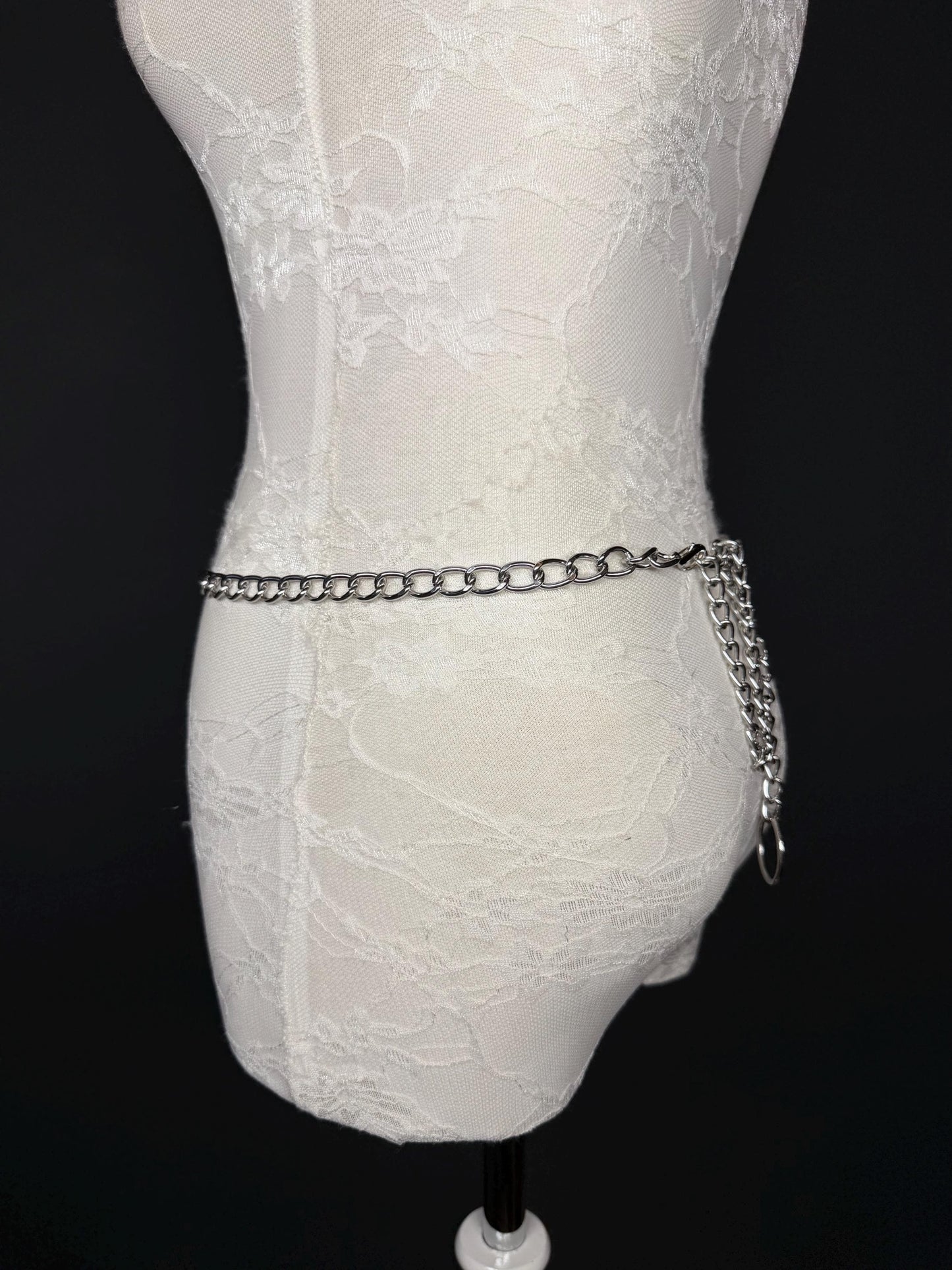 Silver or Gold Chain Belt Statement Buckle – Handmade to Measure 18–60 Inch Waist