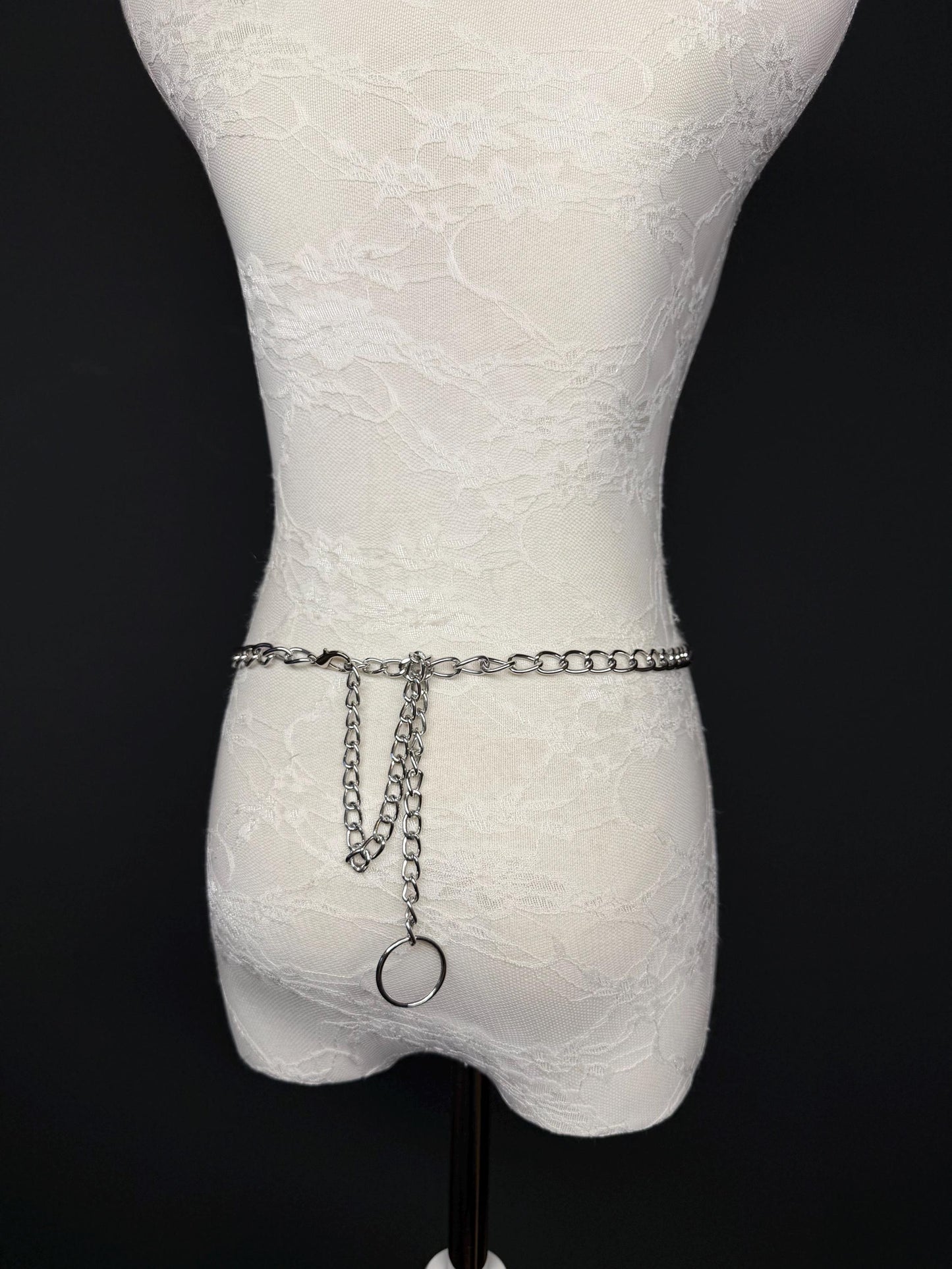 Silver or Gold Chain Belt Statement Buckle – Handmade to Measure 18–60 Inch Waist