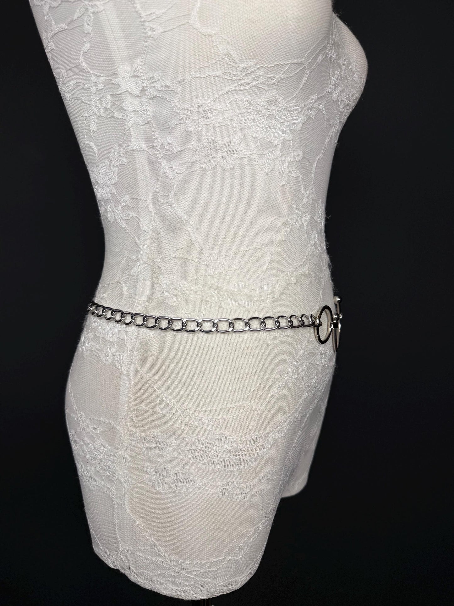 Silver or Gold Chain Belt Statement Buckle – Handmade to Measure 18–60 Inch Waist