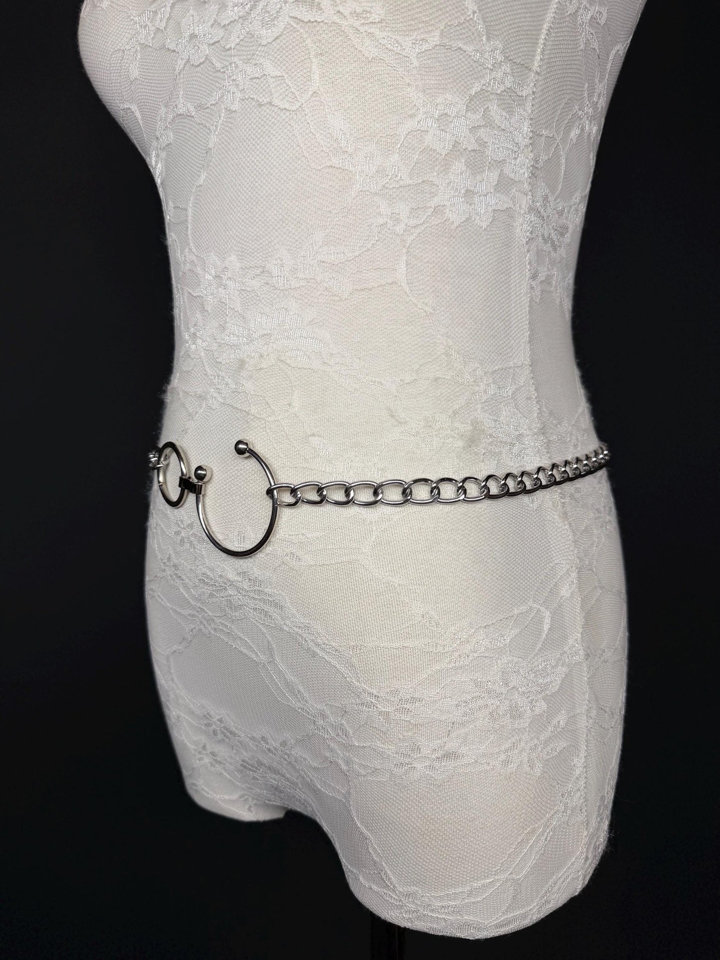 Silver or Gold Chain Belt Statement Buckle – Handmade to Measure 18–60 Inch Waist