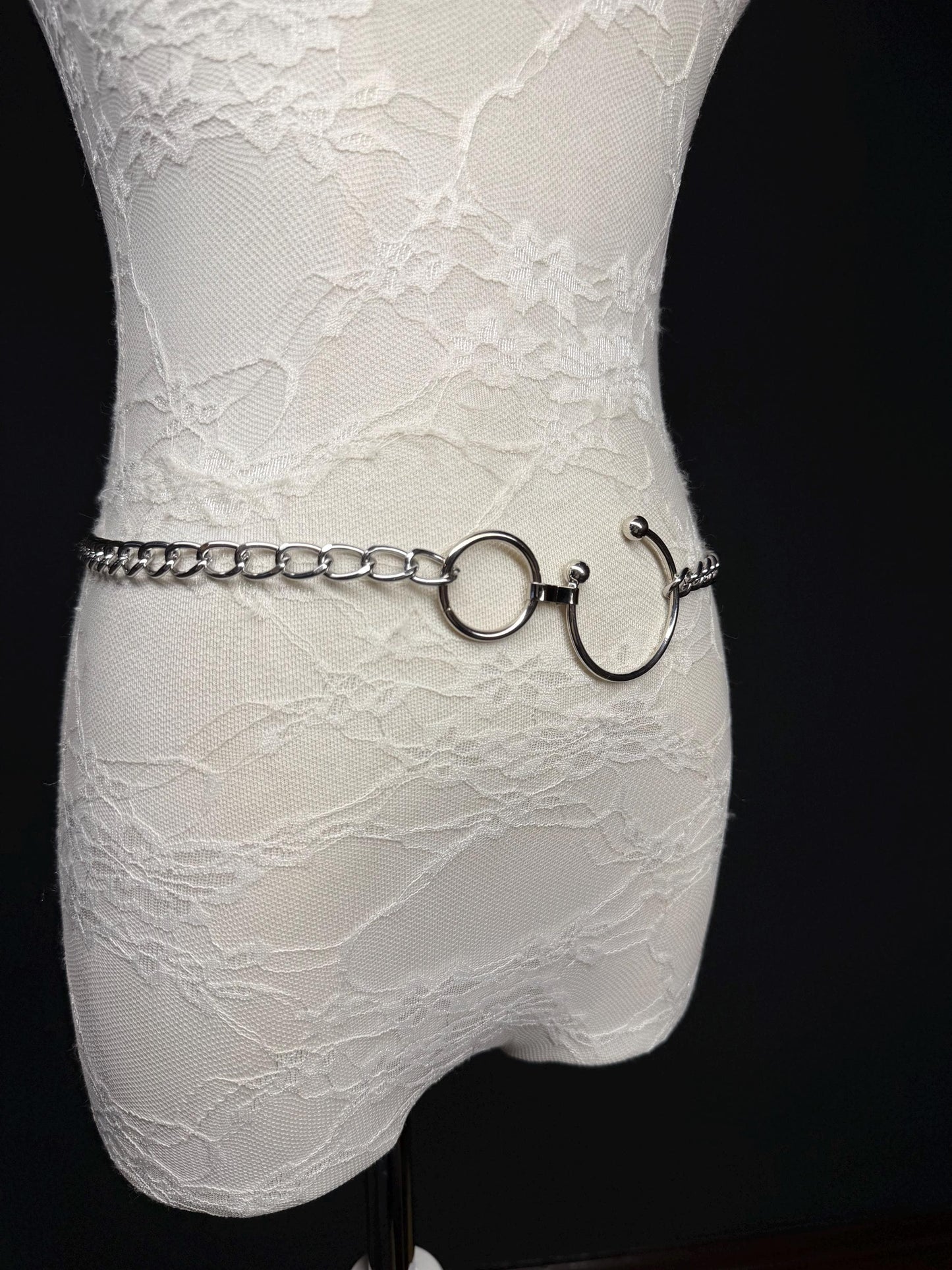 Silver or Gold Chain Belt Statement Buckle – Handmade to Measure 18–60 Inch Waist