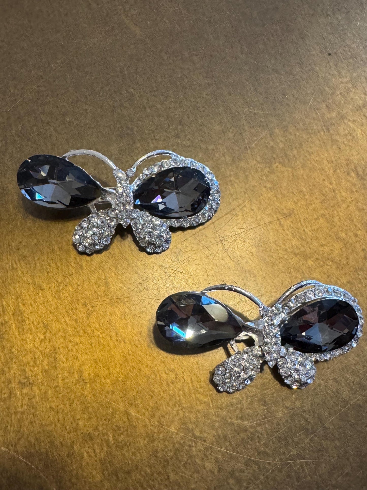 Large Rhinestone Jewel Brooch, Silver Diamanté Brooch, Pin on, Bridal, 7cmx4cm, Jewel, Accessory, 2 3/4” Wide, Gift, Butterfly Brooch