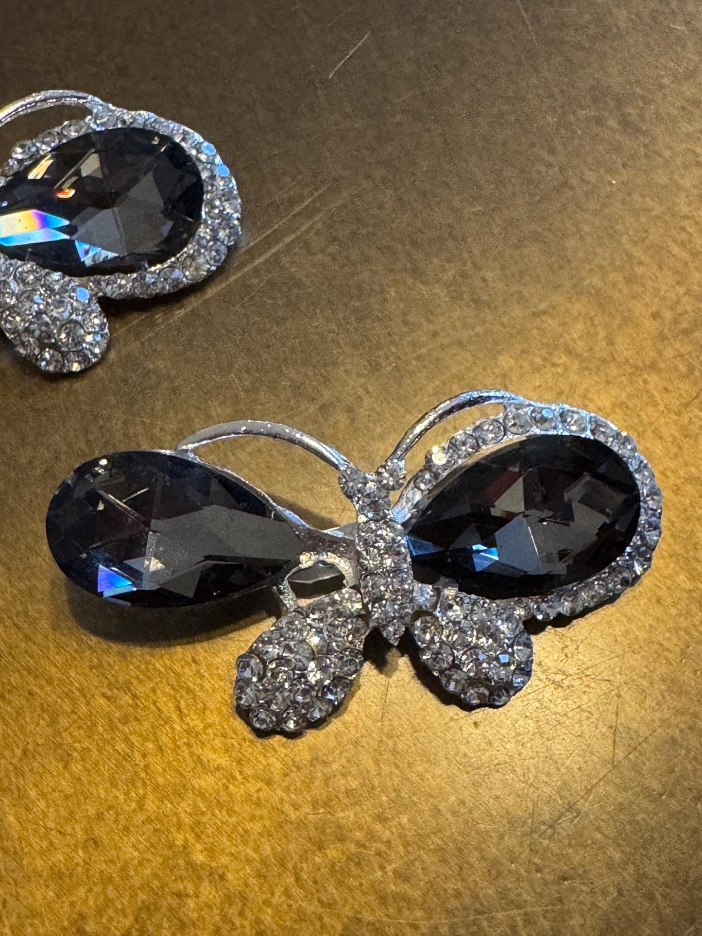 Large Rhinestone Jewel Brooch, Silver Diamanté Brooch, Pin on, Bridal, 7cmx4cm, Jewel, Accessory, 2 3/4” Wide, Gift, Butterfly Brooch
