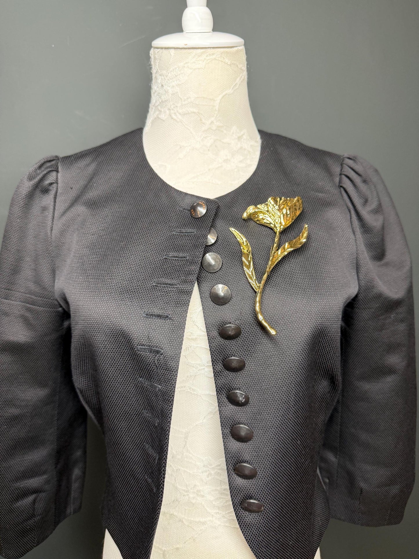 Floral Metal Brooch, Statement Jewelry