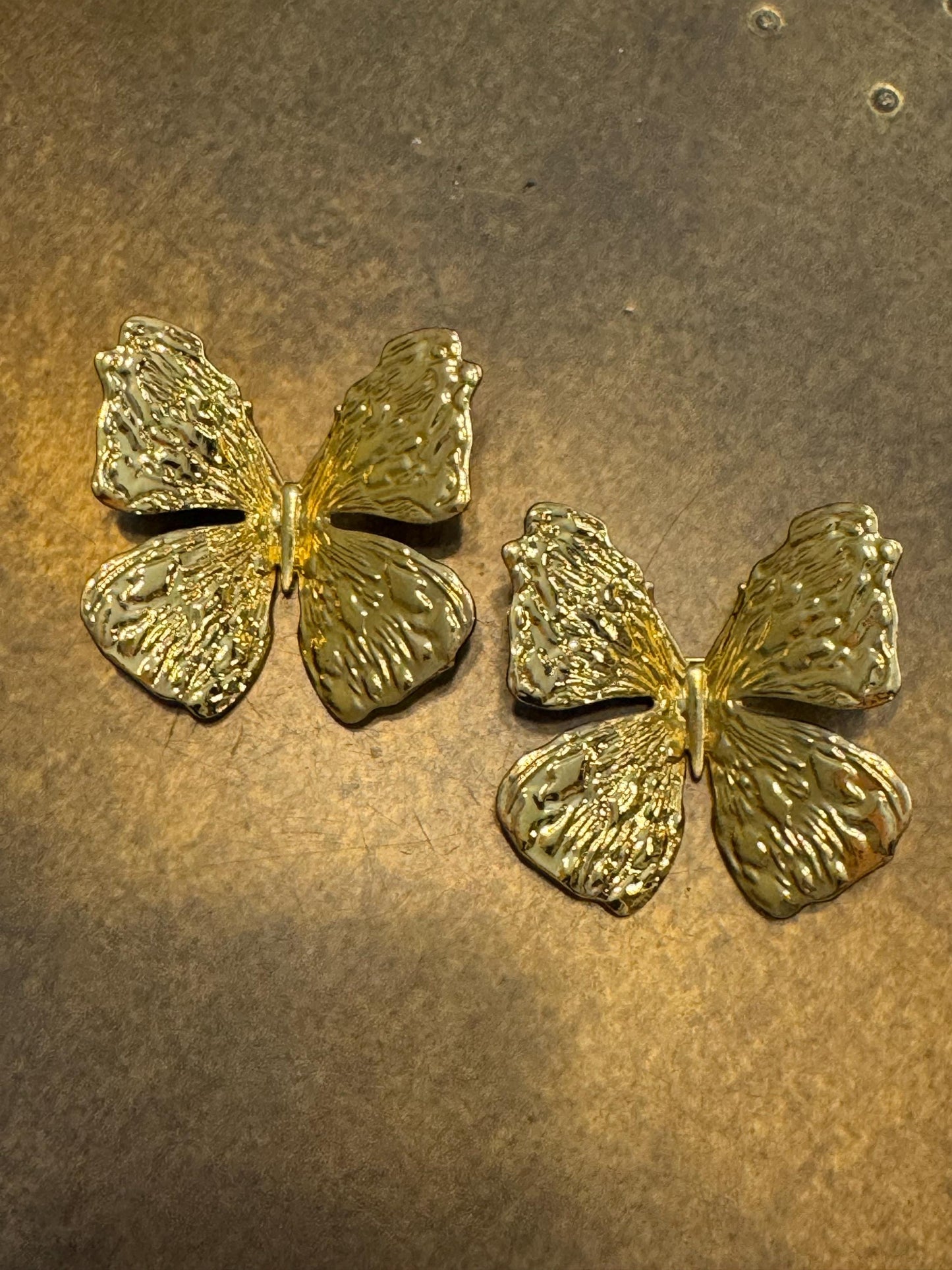 Gold, Silver Metal Butterfly Brooch, Brooch, Pin on, Solid Metal, Accessory, 2”, Unusual, Gift, FAN Design, Brooches, Festival, Gift, Gold