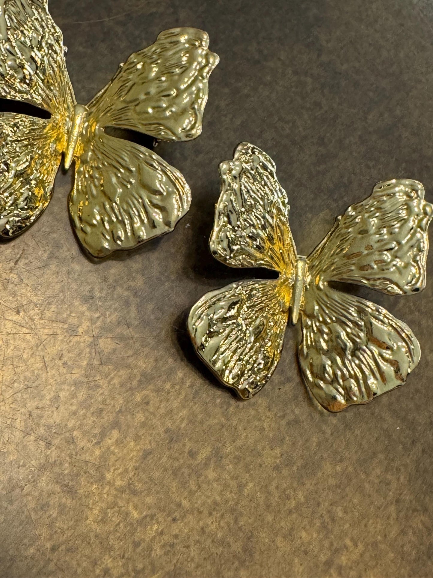 Gold, Silver Metal Butterfly Brooch, Brooch, Pin on, Solid Metal, Accessory, 2”, Unusual, Gift, FAN Design, Brooches, Festival, Gift, Gold