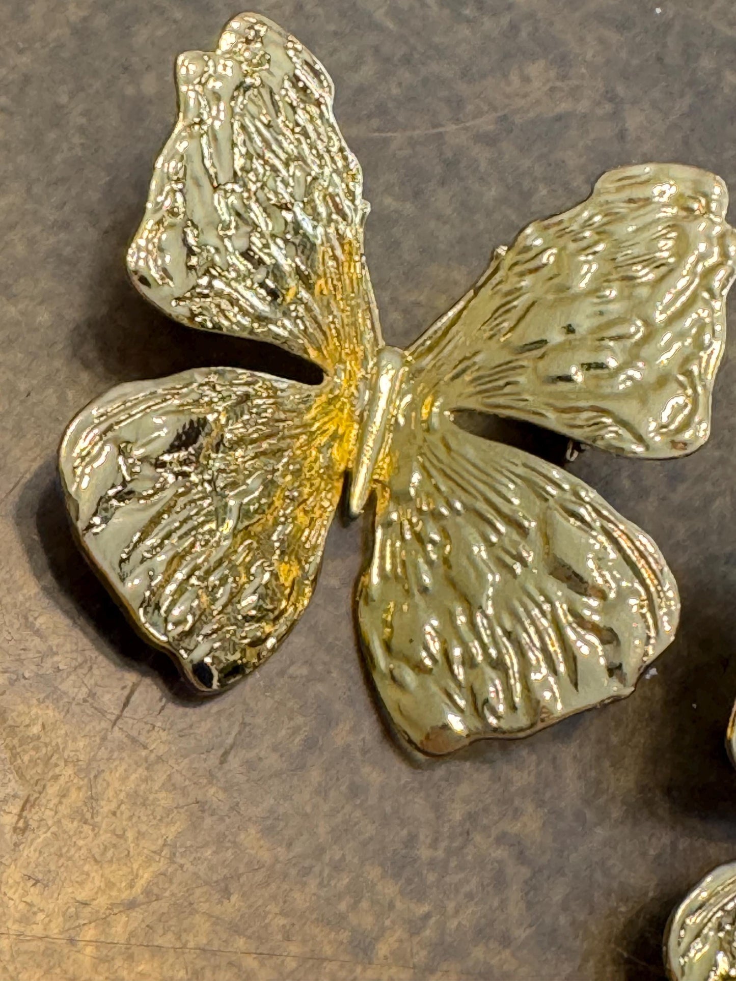 Gold, Silver Metal Butterfly Brooch, Brooch, Pin on, Solid Metal, Accessory, 2”, Unusual, Gift, FAN Design, Brooches, Festival, Gift, Gold