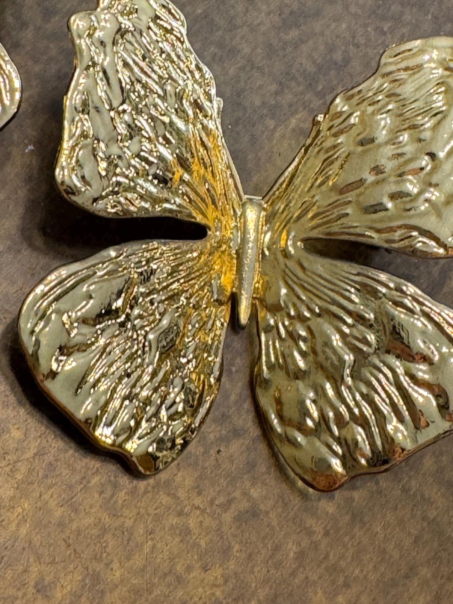 Gold, Silver Metal Butterfly Brooch, Brooch, Pin on, Solid Metal, Accessory, 2”, Unusual, Gift, FAN Design, Brooches, Festival, Gift, Gold