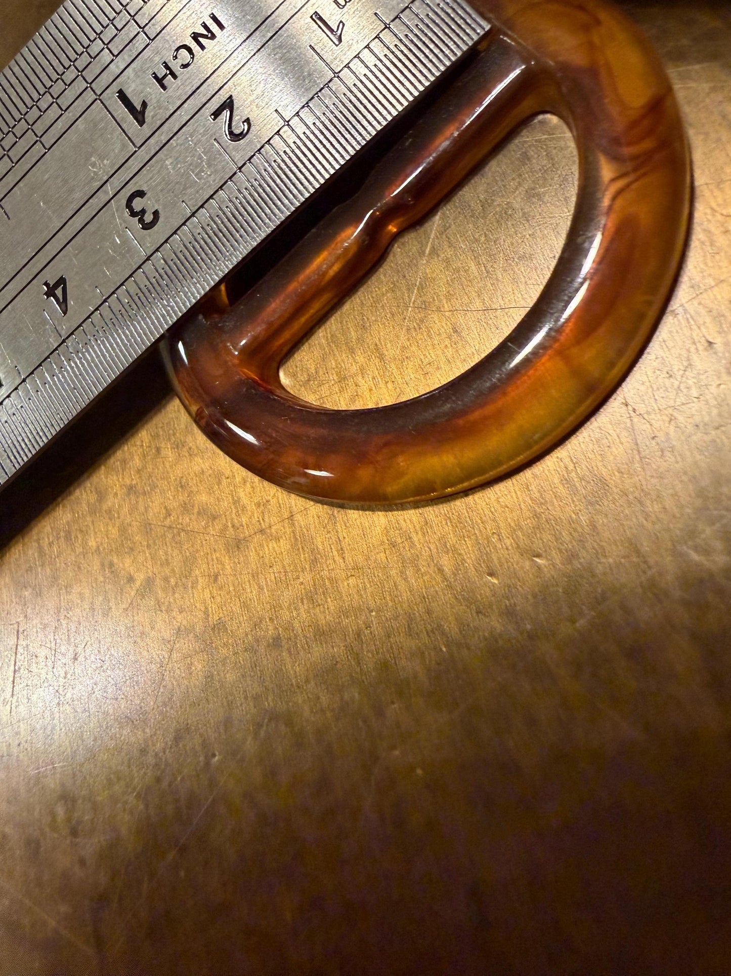 Tortoiseshell Buckle, Round Slider, 4cm Outer Diameter