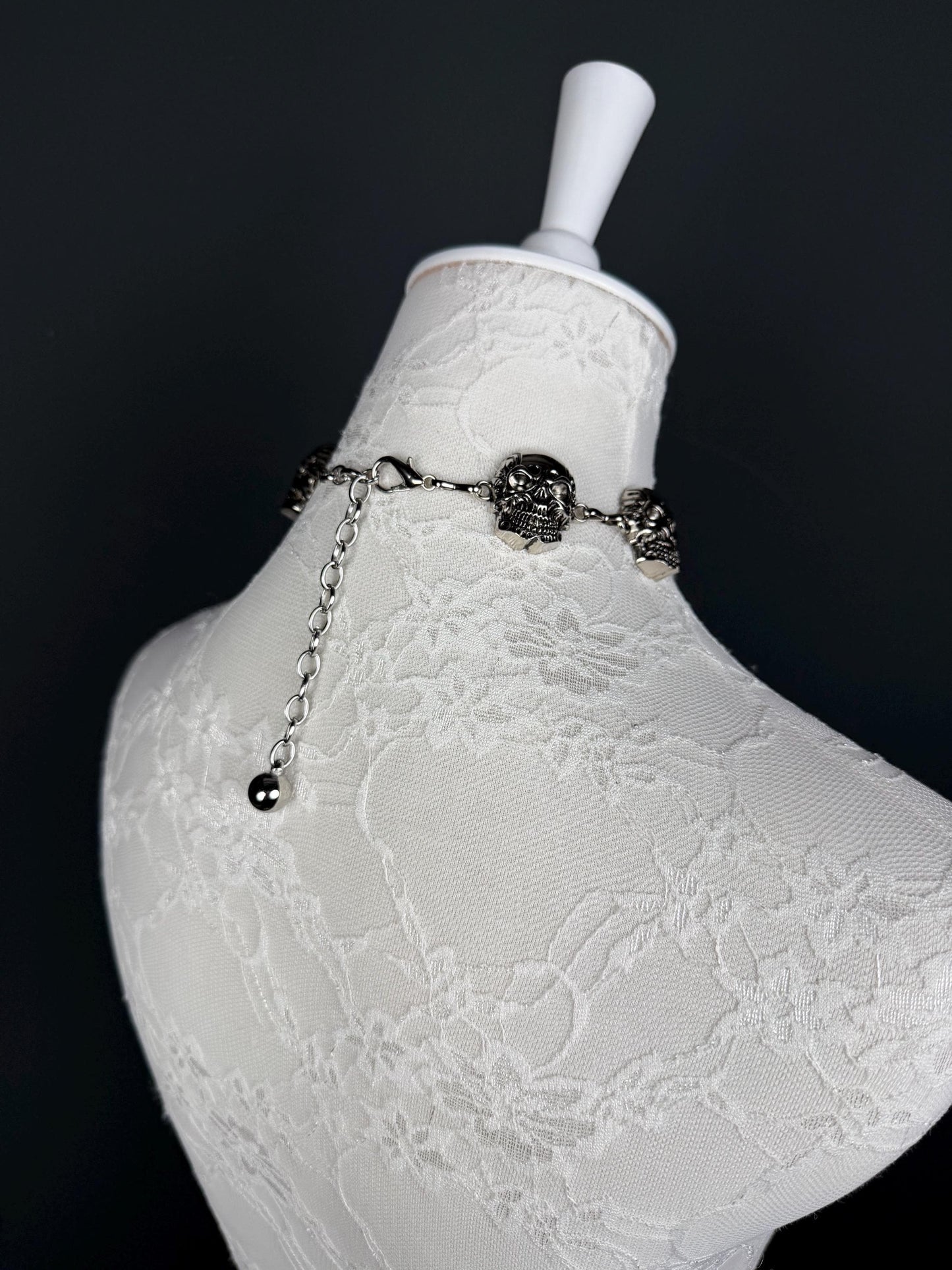 Skull Metal Choker, Choker Necklace, Skull Face Choker, Handmade, Sizes