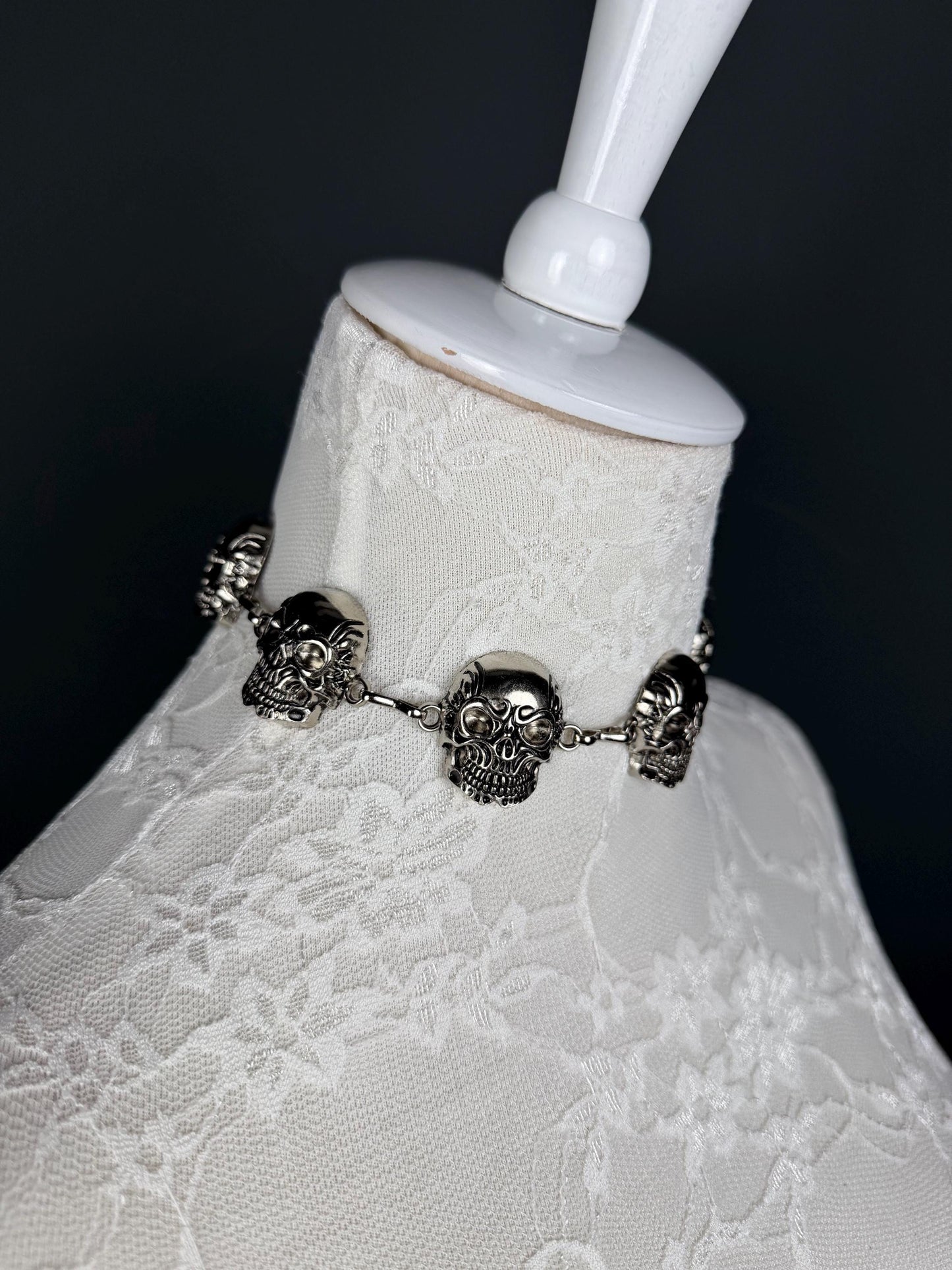 Skull Metal Choker, Choker Necklace, Skull Face Choker, Handmade, Sizes