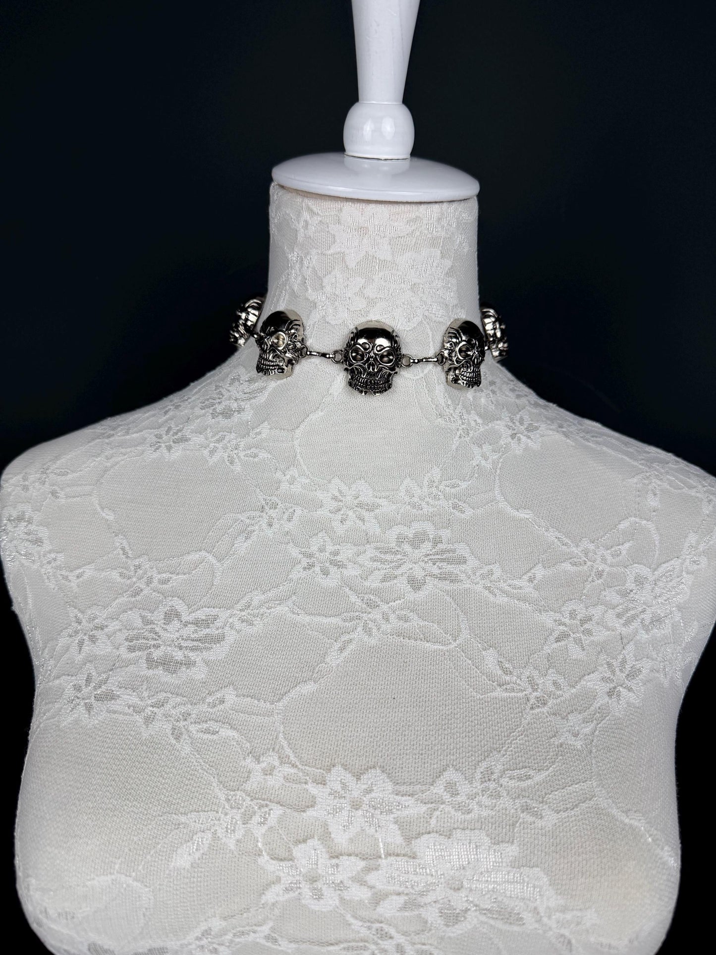 Skull Metal Choker, Choker Necklace, Skull Face Choker, Handmade, Sizes