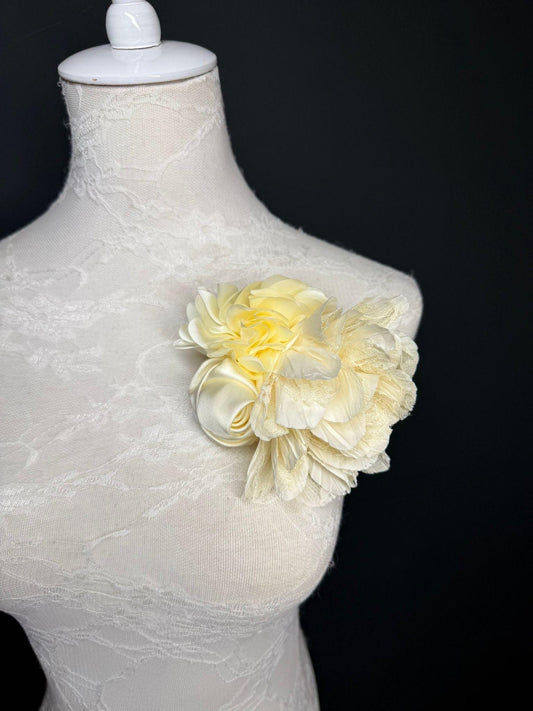 Large Corsage Flower, Cream, 9 colours, 5.5” 14cm Wide