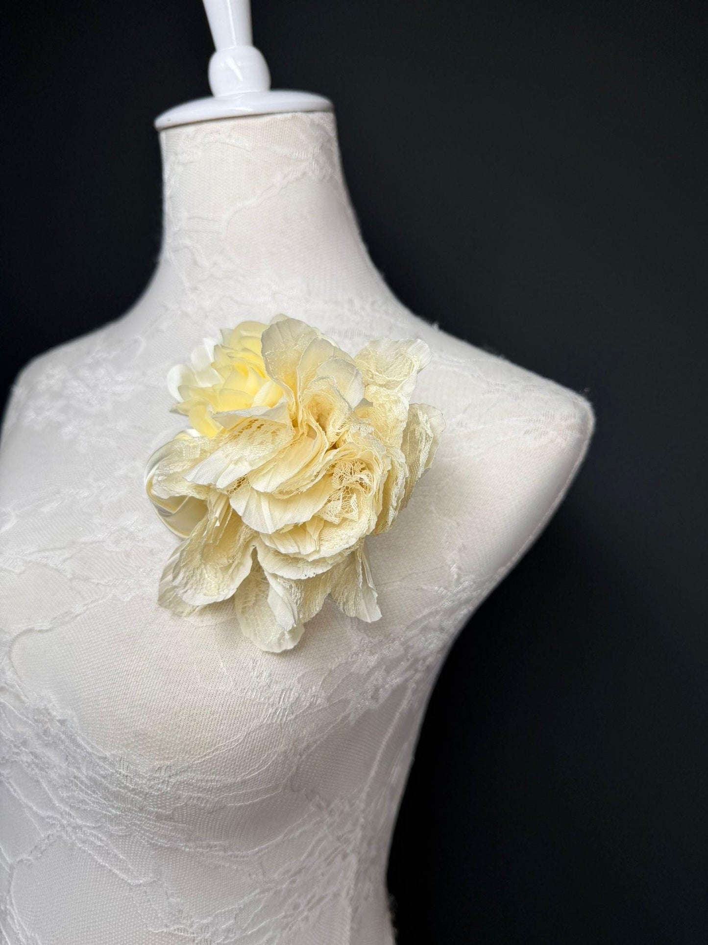 Large Corsage Flower, Cream, 9 colours, 5.5” 14cm Wide