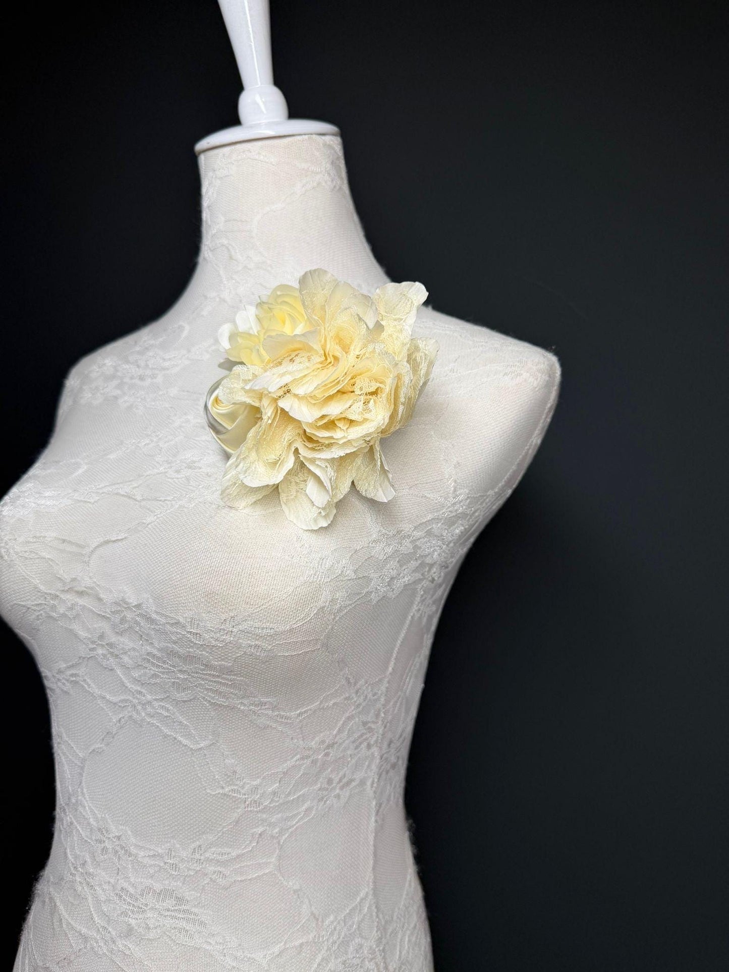 Large Corsage Flower, Cream, 9 colours, 5.5” 14cm Wide