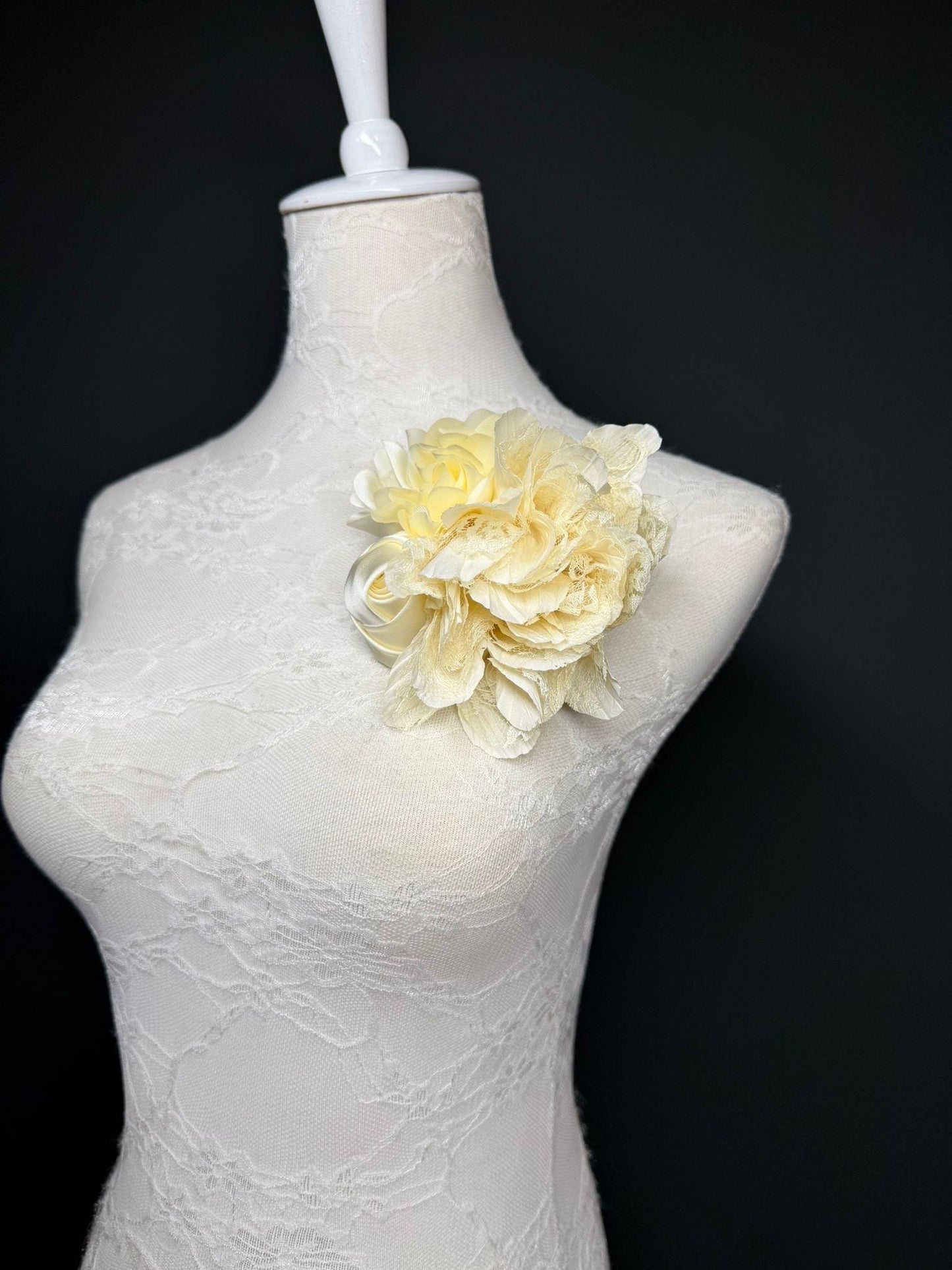 Large Corsage Flower, Cream, 9 colours, 5.5” 14cm Wide