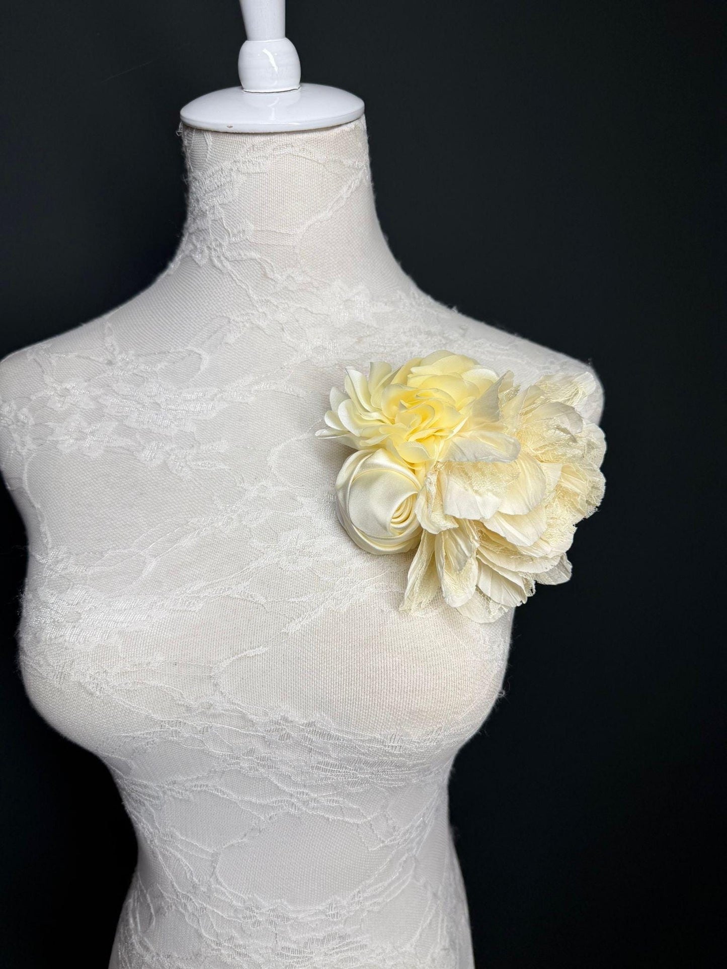 Large Corsage Flower, Cream, 9 colours, 5.5” 14cm Wide