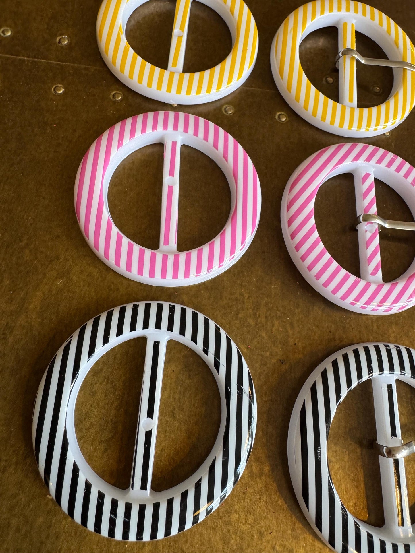Stripe Pattern Plastic Buckles, Clothing and Bag Belts (6cm)