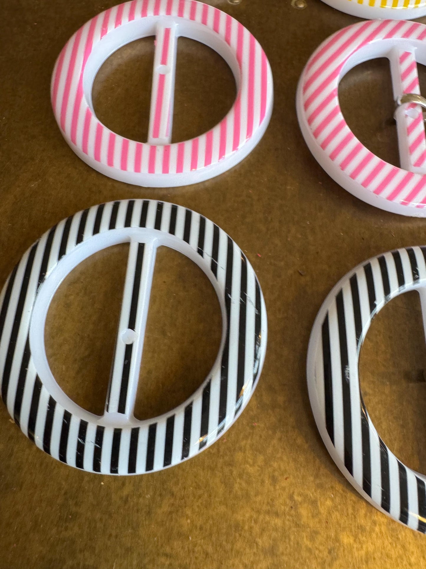 Stripe Pattern Plastic Buckles, Clothing and Bag Belts (6cm)