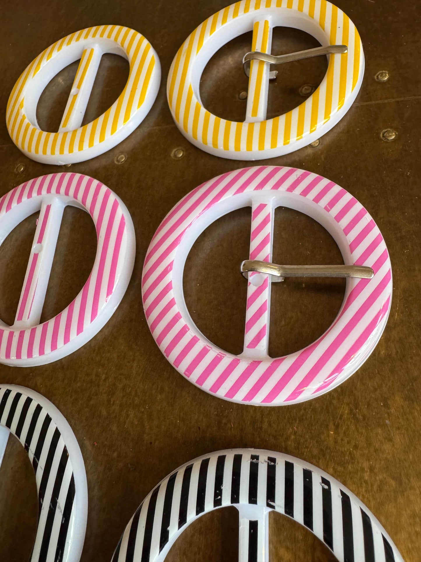 Stripe Pattern Plastic Buckles, Clothing and Bag Belts (6cm)
