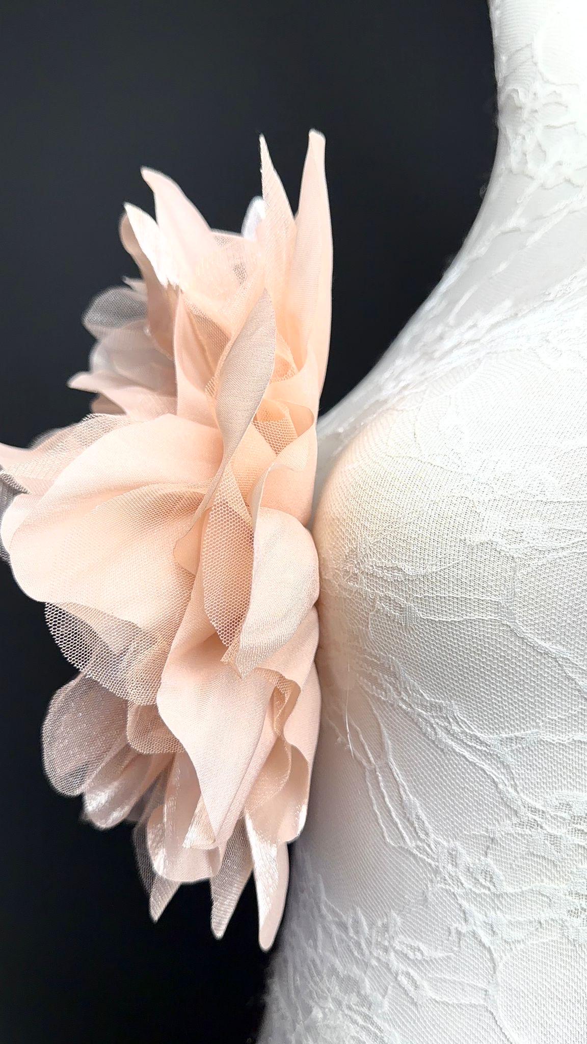Oversized Large Organza Corsage Flower, Peach, 5 colours, 11”, 27cm