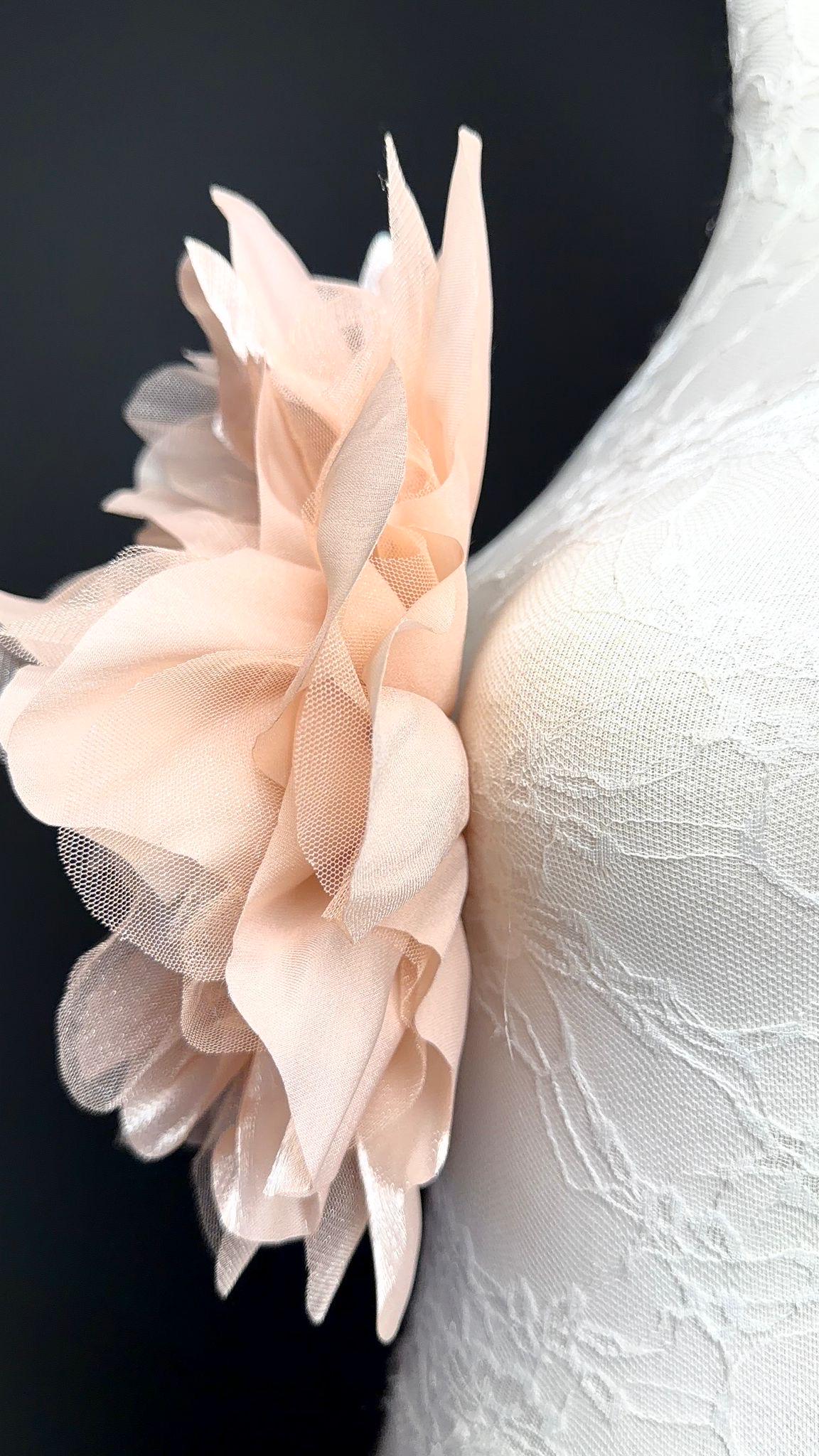 Oversized Large Organza Corsage Flower, Peach, 5 colours, 11”, 27cm