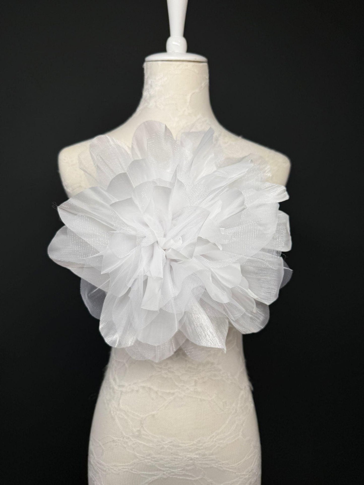 Oversized Large Organza Corsage Flower, Peach, 5 colours, 11”, 27cm