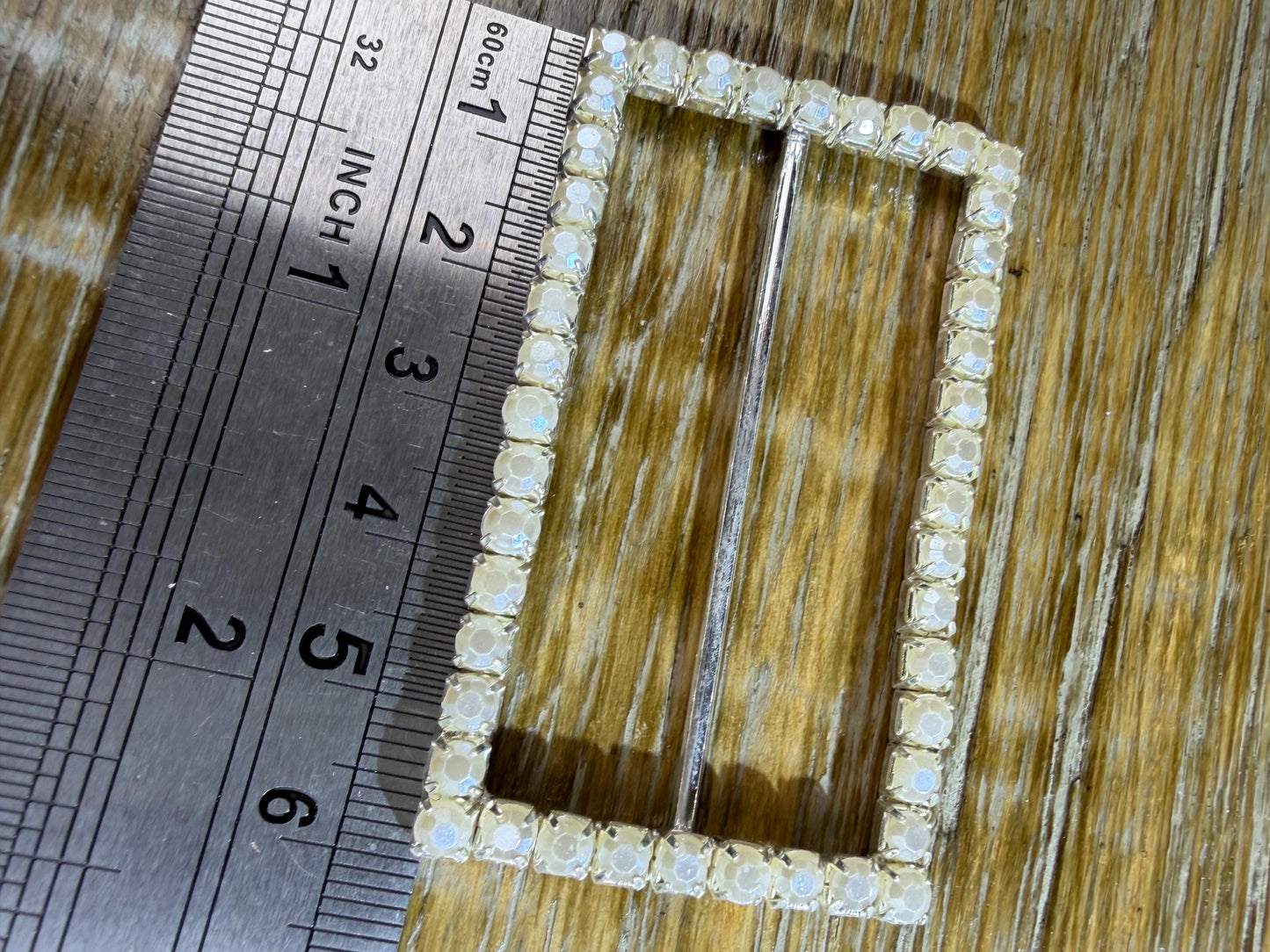 Rhinestone Buckle, Metal Buckles, 6cmx3.5cm, Pearl, Rectangular, Slider, Prongs, Belt Buckle, Costumes, Couture, Elegant, Fashion, Dance