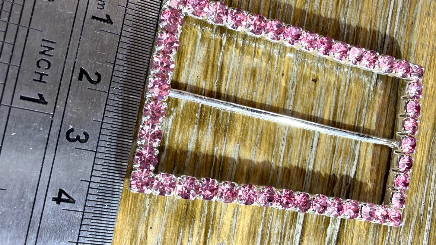 Rhinestone Buckle, Metal Buckles, 6cmx3.5cm, Pearl, Rectangular, Slider, Prongs, Belt Buckle, Costumes, Couture, Elegant, Fashion, Dance
