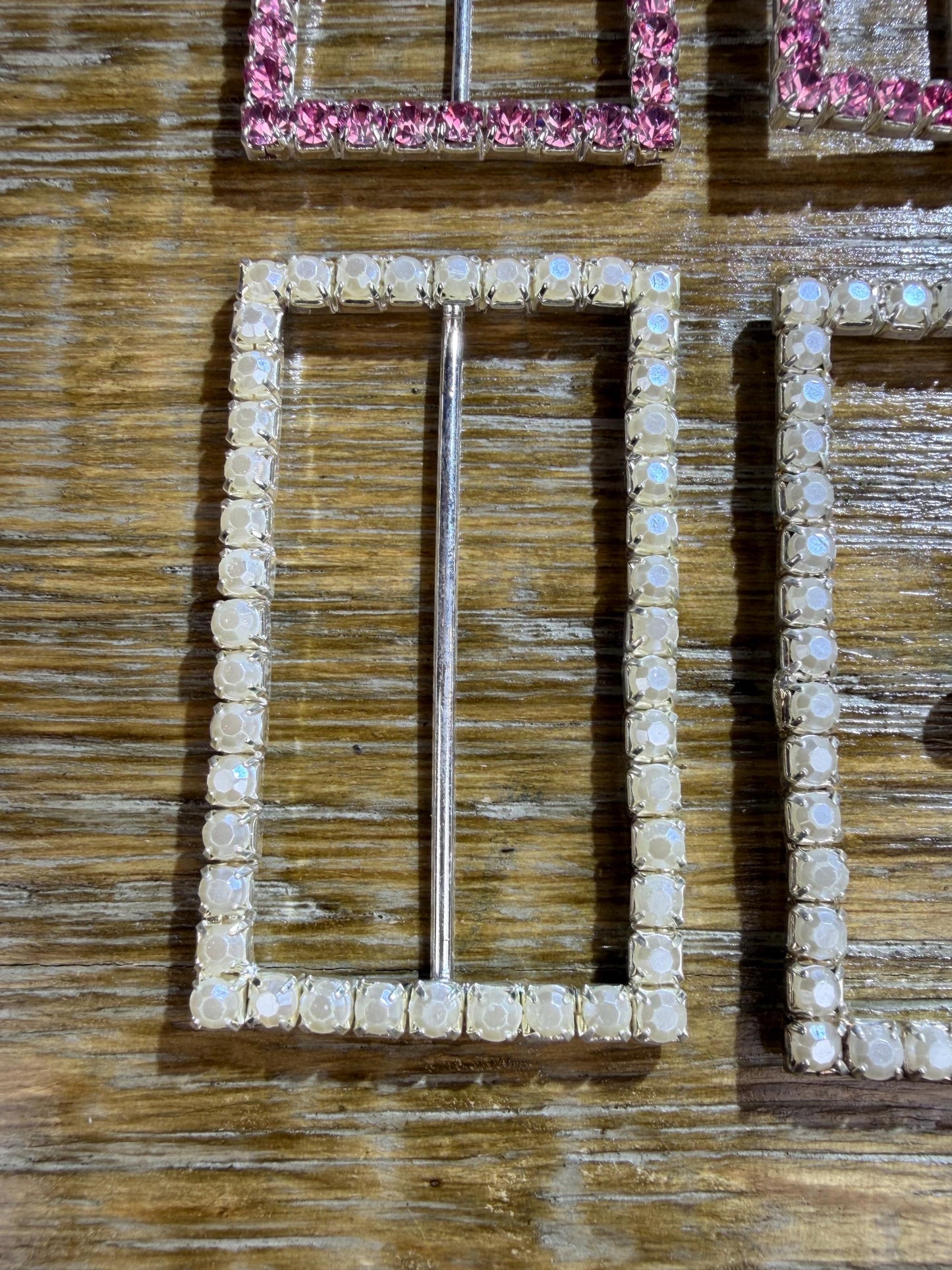 Rhinestone Buckle, Metal Buckles, 6cmx3.5cm, Pearl, Rectangular, Slider, Prongs, Belt Buckle, Costumes, Couture, Elegant, Fashion, Dance