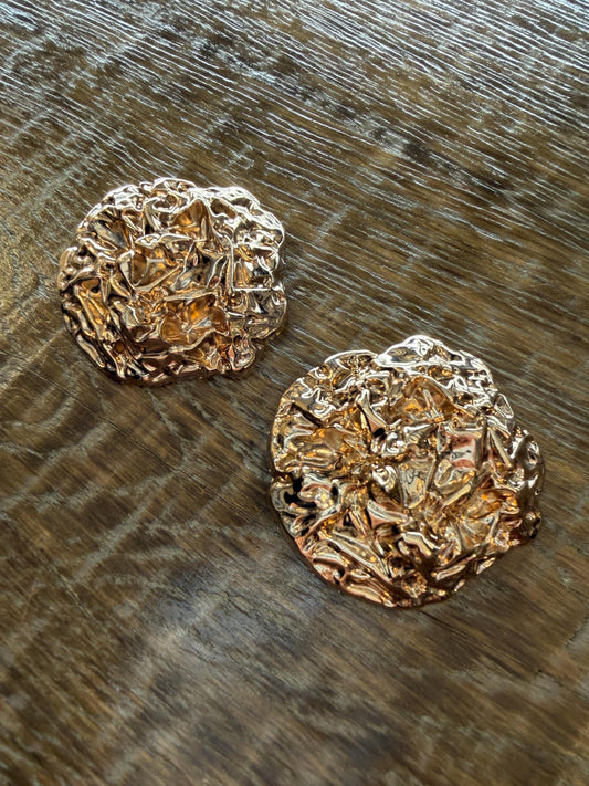Hammered Brooch, 2” Size, Brooch, Gold Brooch, Gold, Distressed Metal Brooch, Gift, Quality Brooch, Unusual Brooch, Gift, Elegant