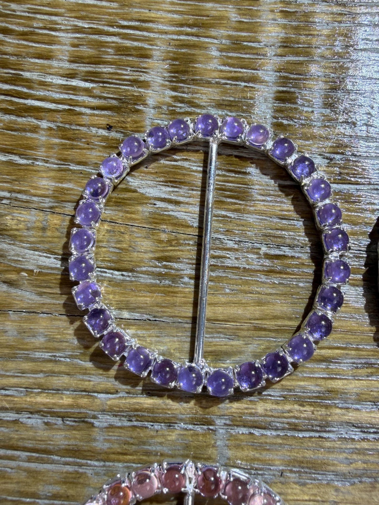 Rhinestone Buckle, Metal Buckles, Red, Lilac, Pink 4.8cm Round, Slider, Prongs, Belt Buckle, Costumes, Couture, Elegant, Fashion, Dance