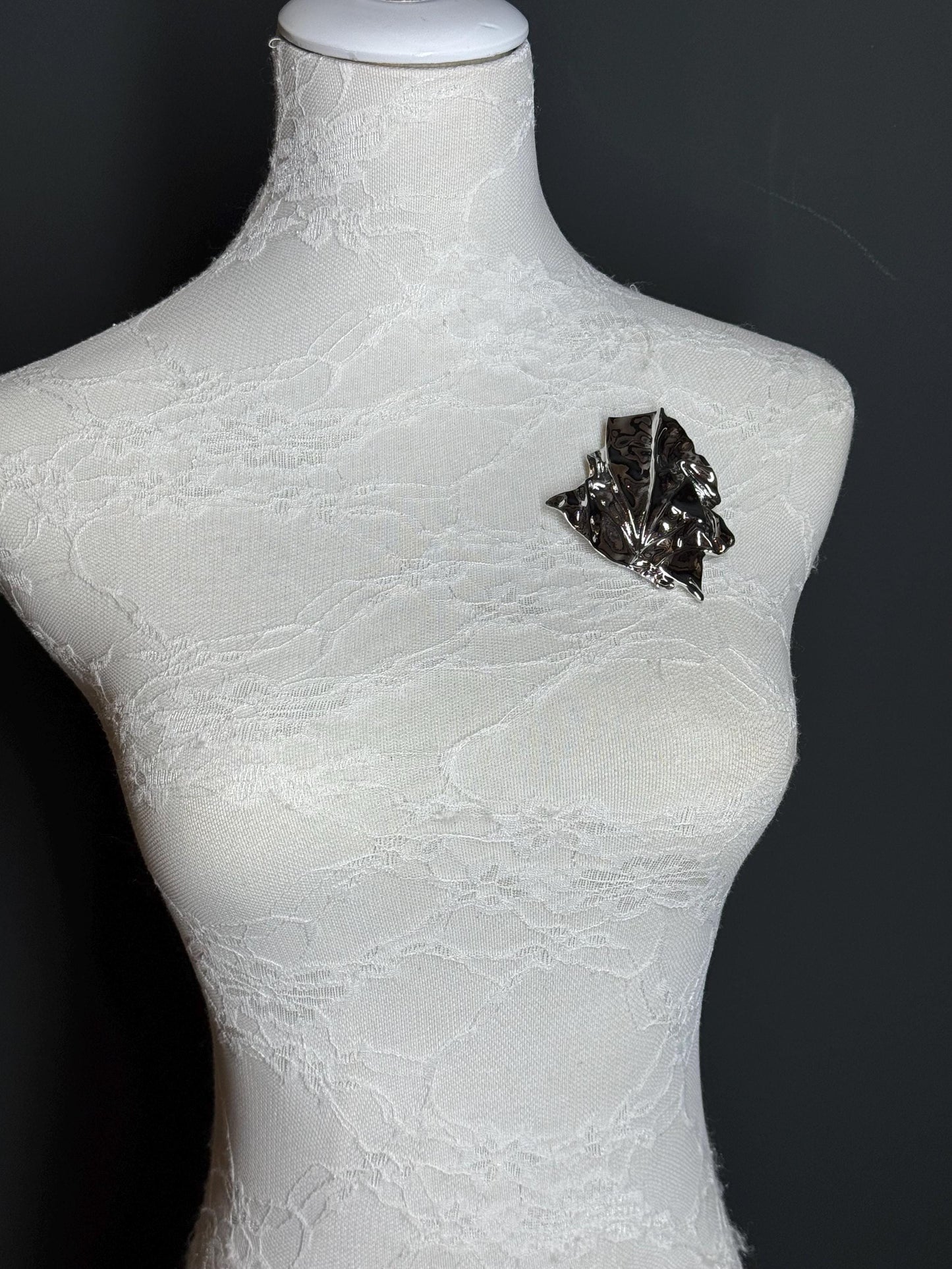 Metal Brooch, Solid Metal Brooch, Pin on, Jewellery, Accessory, 2.5” Wide, Unusual, Gift, FAN Design, Brooches, Silver