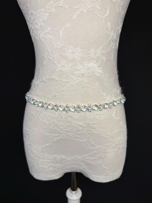 X-long Jewel Belt, Irridescent Jewel Belt,, Teen Sizes, Size 18”-60”, Fan Design, Fan Collection, Fashion Accessory, Gift, Elegant, Stunning