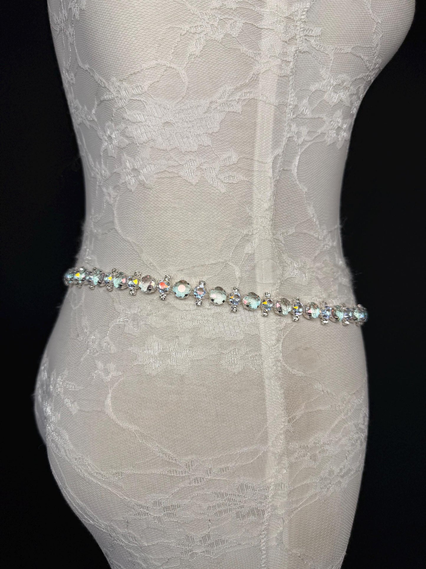 X-long Jewel Belt, Irridescent Jewel Belt,, Teen Sizes, Size 18”-60”, Fan Design, Fan Collection, Fashion Accessory, Gift, Elegant, Stunning