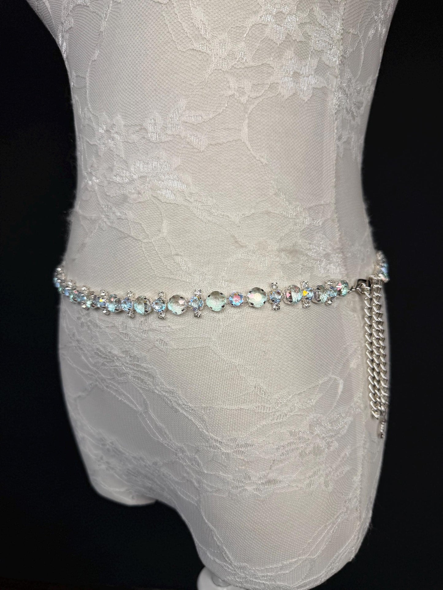 X-long Jewel Belt, Irridescent Jewel Belt,, Teen Sizes, Size 18”-60”, Fan Design, Fan Collection, Fashion Accessory, Gift, Elegant, Stunning