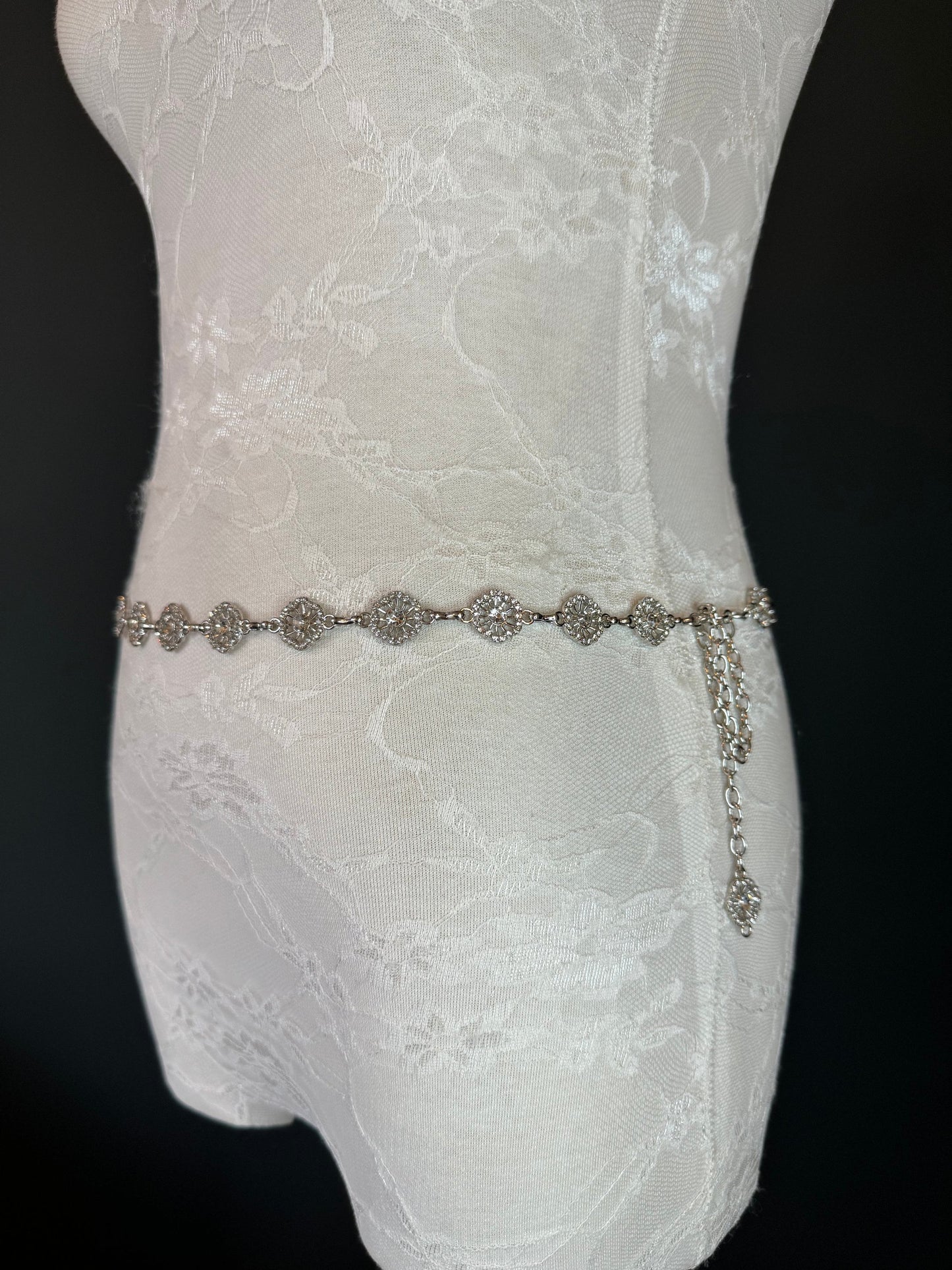 Jewel Belt, Silver Rhinestone Ring Belt, Teen Sizes, Size 18”-60”, Fan Design, Fan Collection, Gift, Fashion Accessory, Bridal, Gold,Silver
