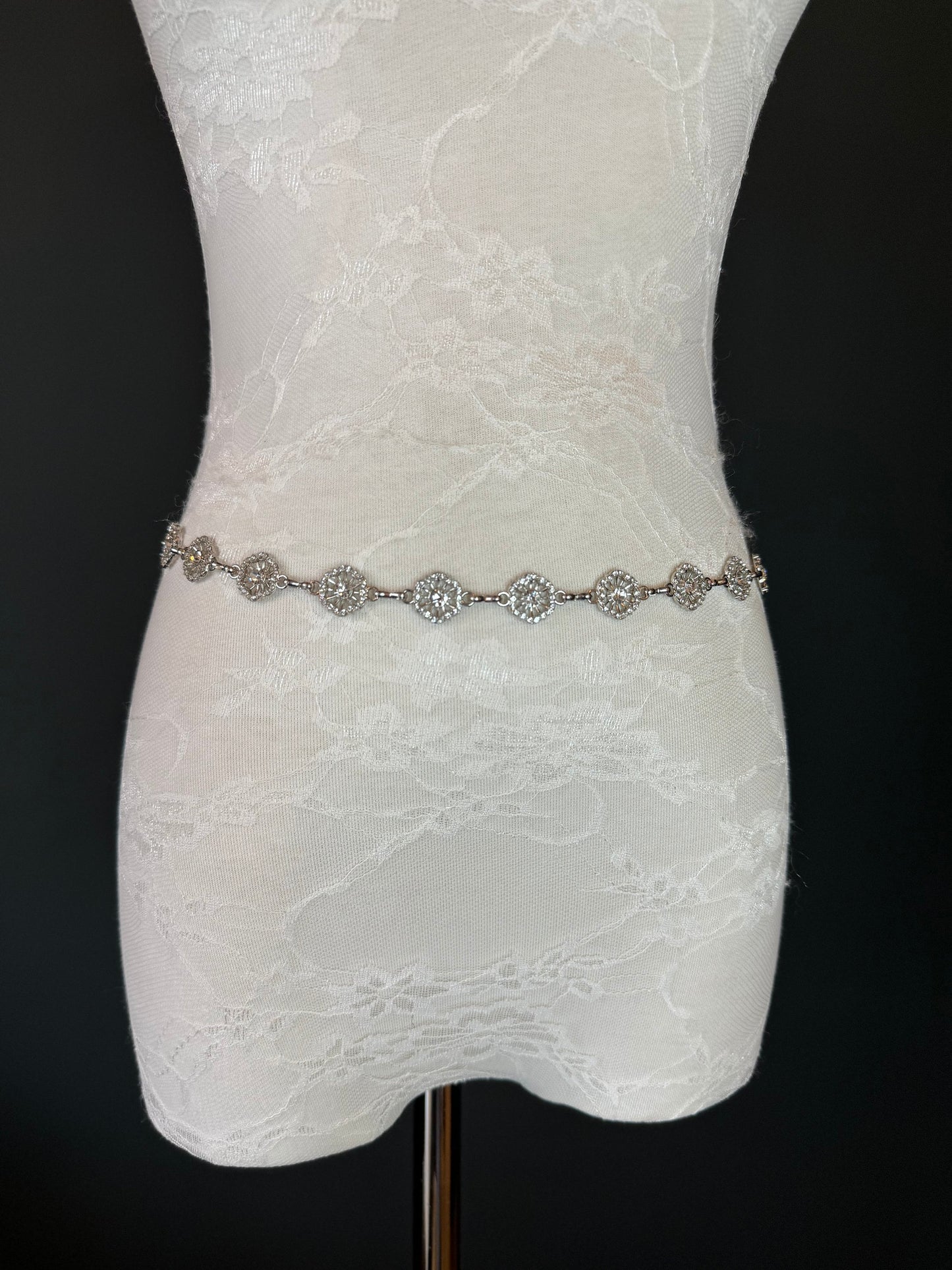 Jewel Belt, Silver Rhinestone Ring Belt, Teen Sizes, Size 18”-60”, Fan Design, Fan Collection, Gift, Fashion Accessory, Bridal, Gold,Silver
