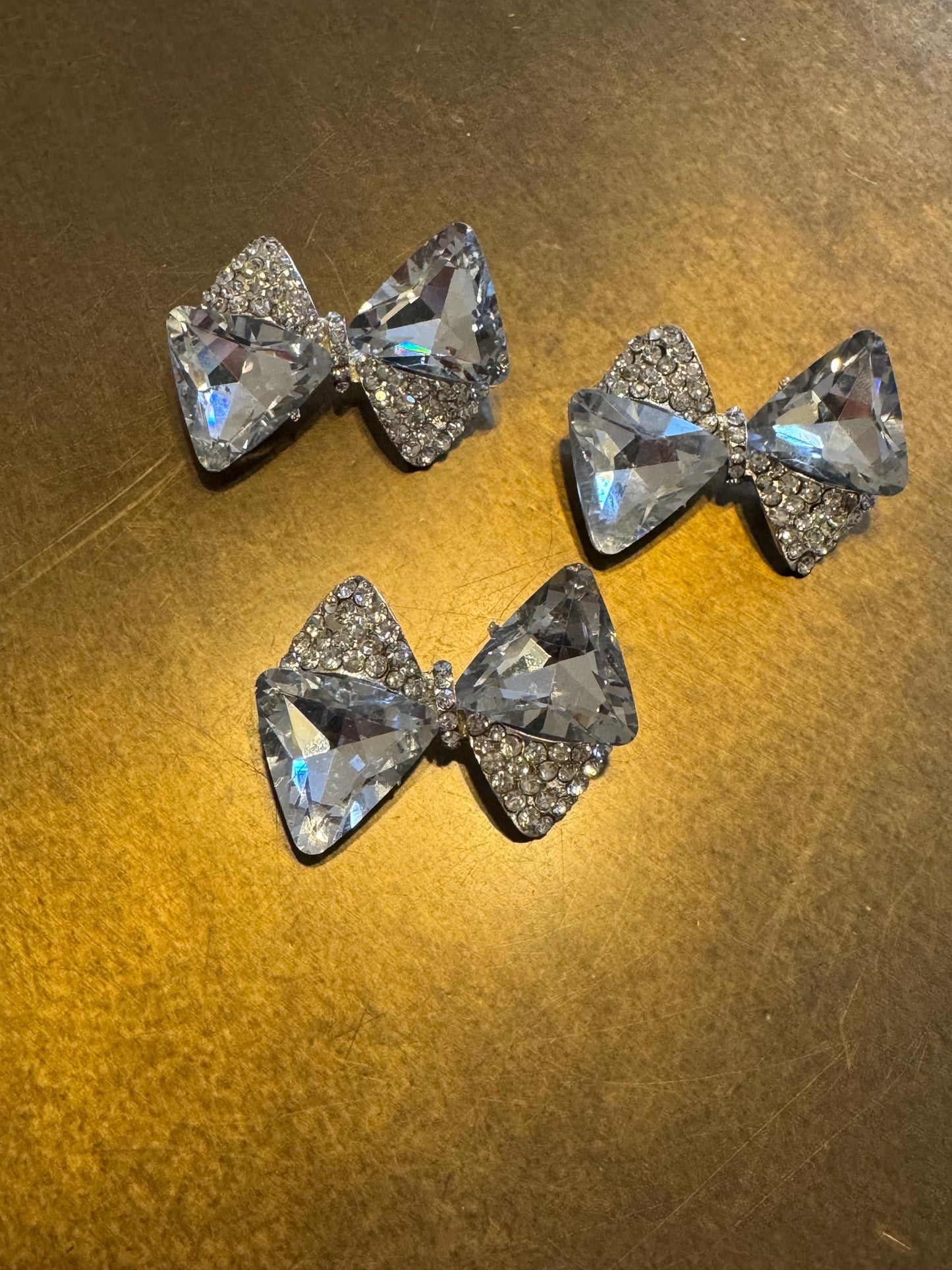 Large Rhinestone Bow Jewel Brooch, Silver Diamanté Brooch, Pin on, Bridal, Wedding, Bling, Jewel, Accessory, 2” Wide, Gift, Bow Brooch