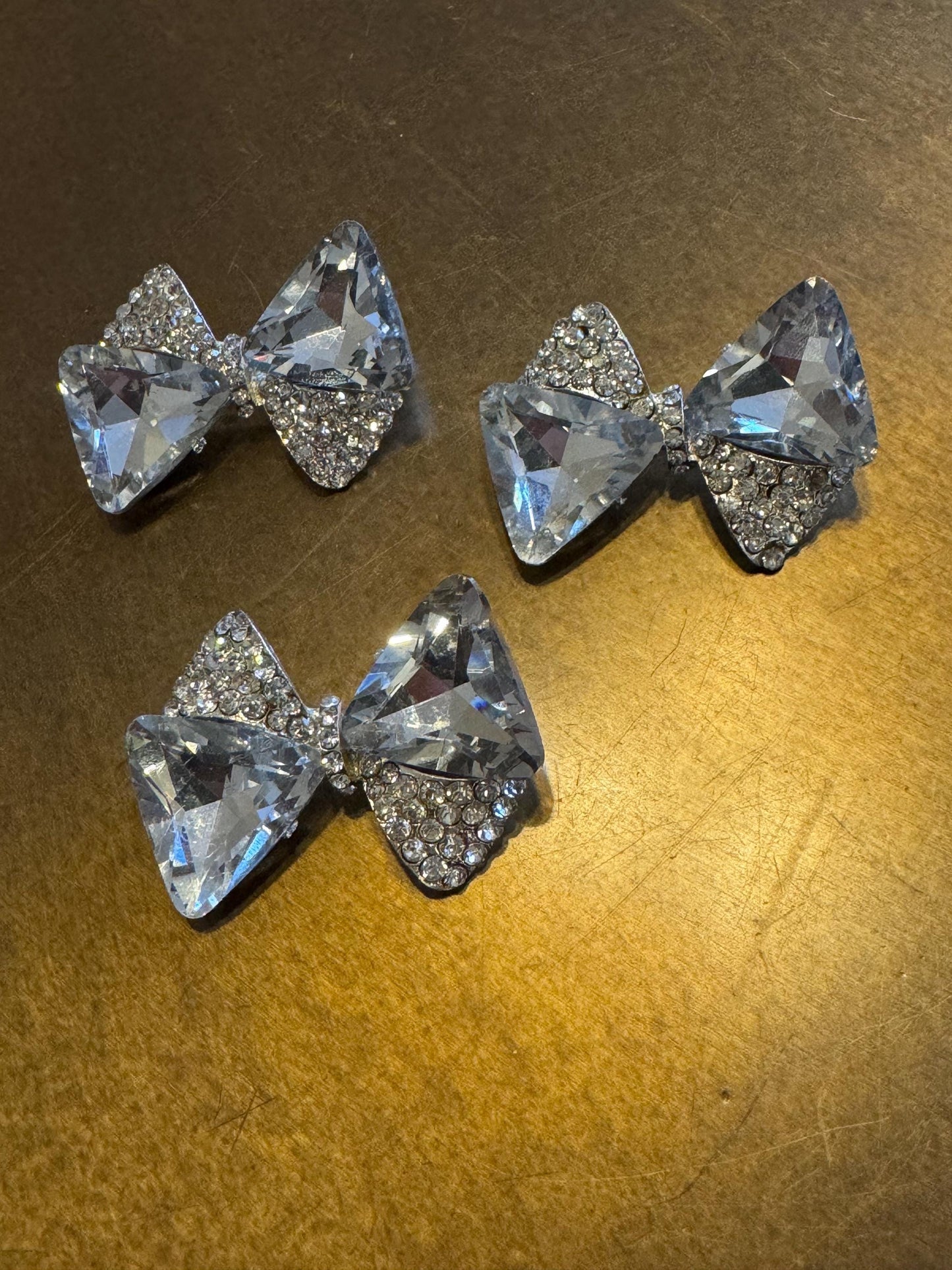 Large Rhinestone Bow Jewel Brooch, Silver Diamanté Brooch, Pin on, Bridal, Wedding, Bling, Jewel, Accessory, 2” Wide, Gift, Bow Brooch
