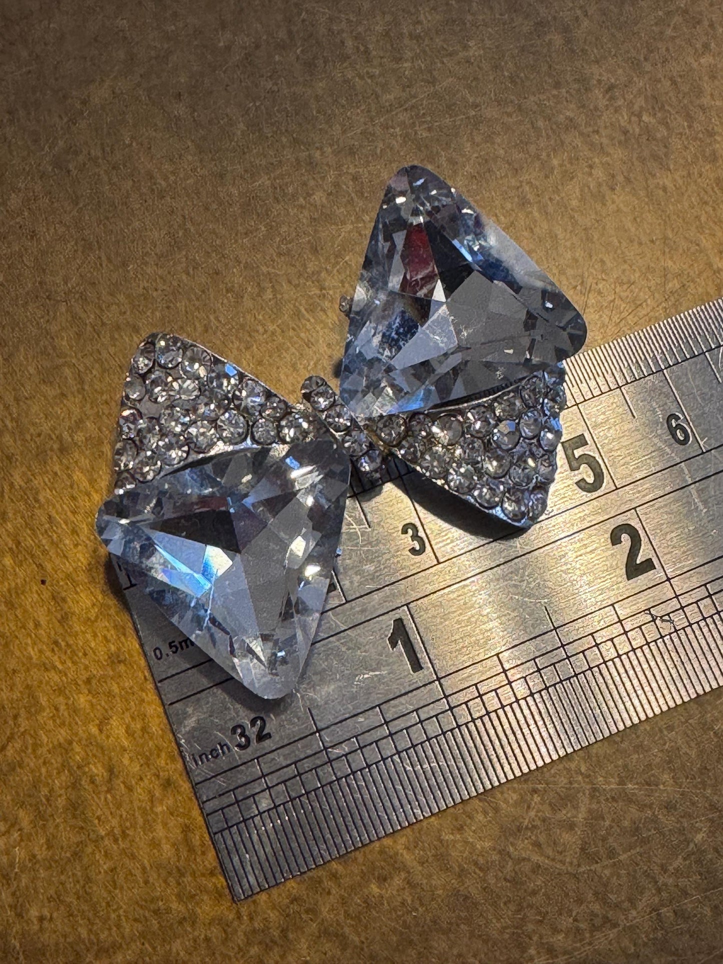 Large Rhinestone Bow Jewel Brooch, Silver Diamanté Brooch, Pin on, Bridal, Wedding, Bling, Jewel, Accessory, 2” Wide, Gift, Bow Brooch