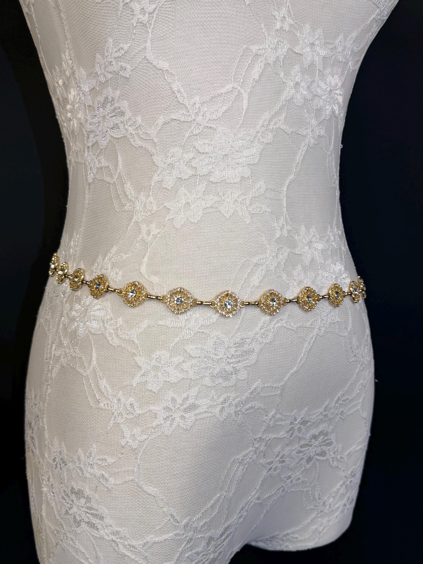 Jewel Belt, Silver Rhinestone Ring Belt, Teen Sizes, Size 18”-60”, Fan Design, Fan Collection, Gift, Fashion Accessory, Bridal, Gold,Silver