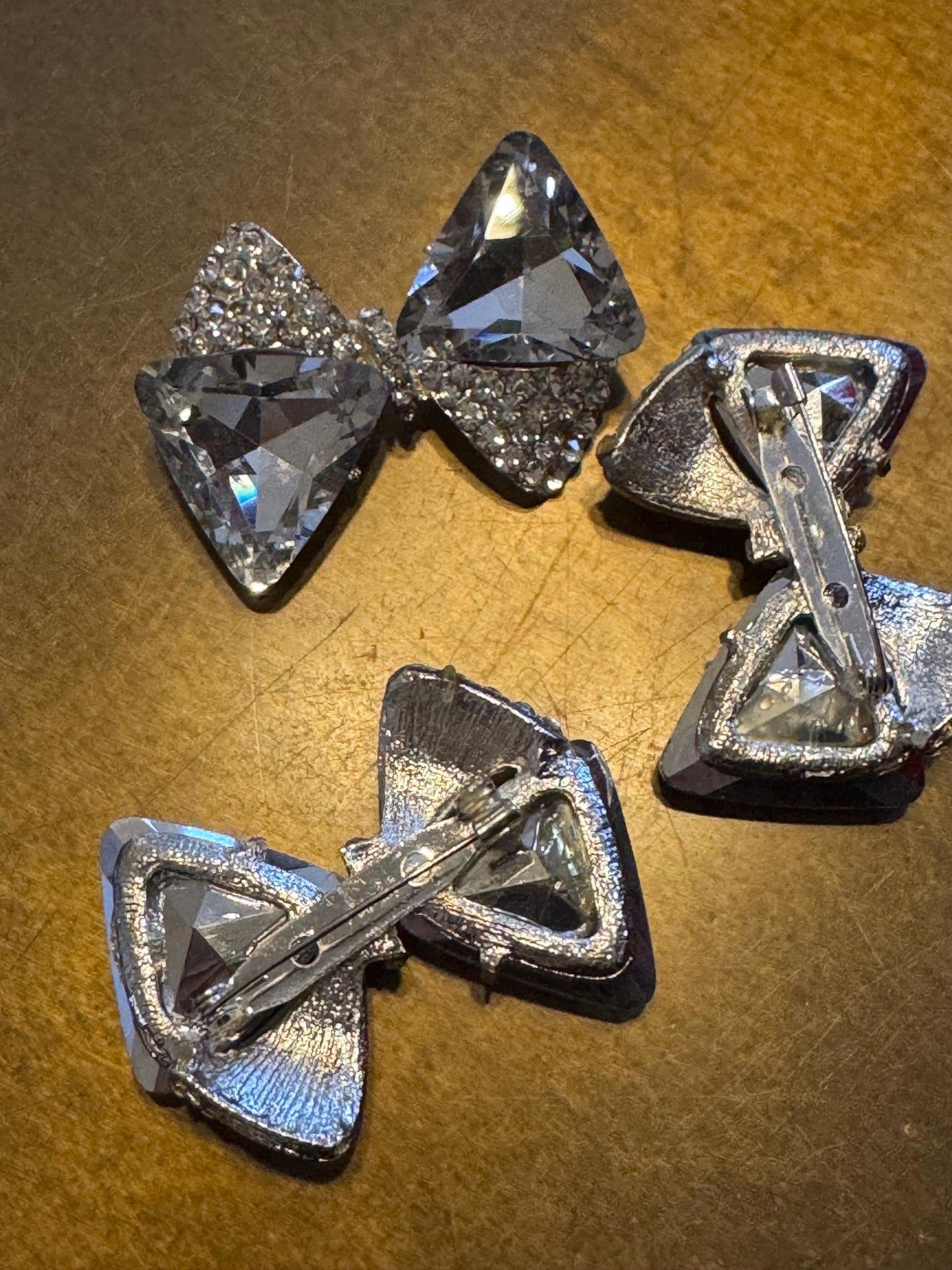 Large Rhinestone Bow Jewel Brooch, Silver Diamanté Brooch, Pin on, Bridal, Wedding, Bling, Jewel, Accessory, 2” Wide, Gift, Bow Brooch