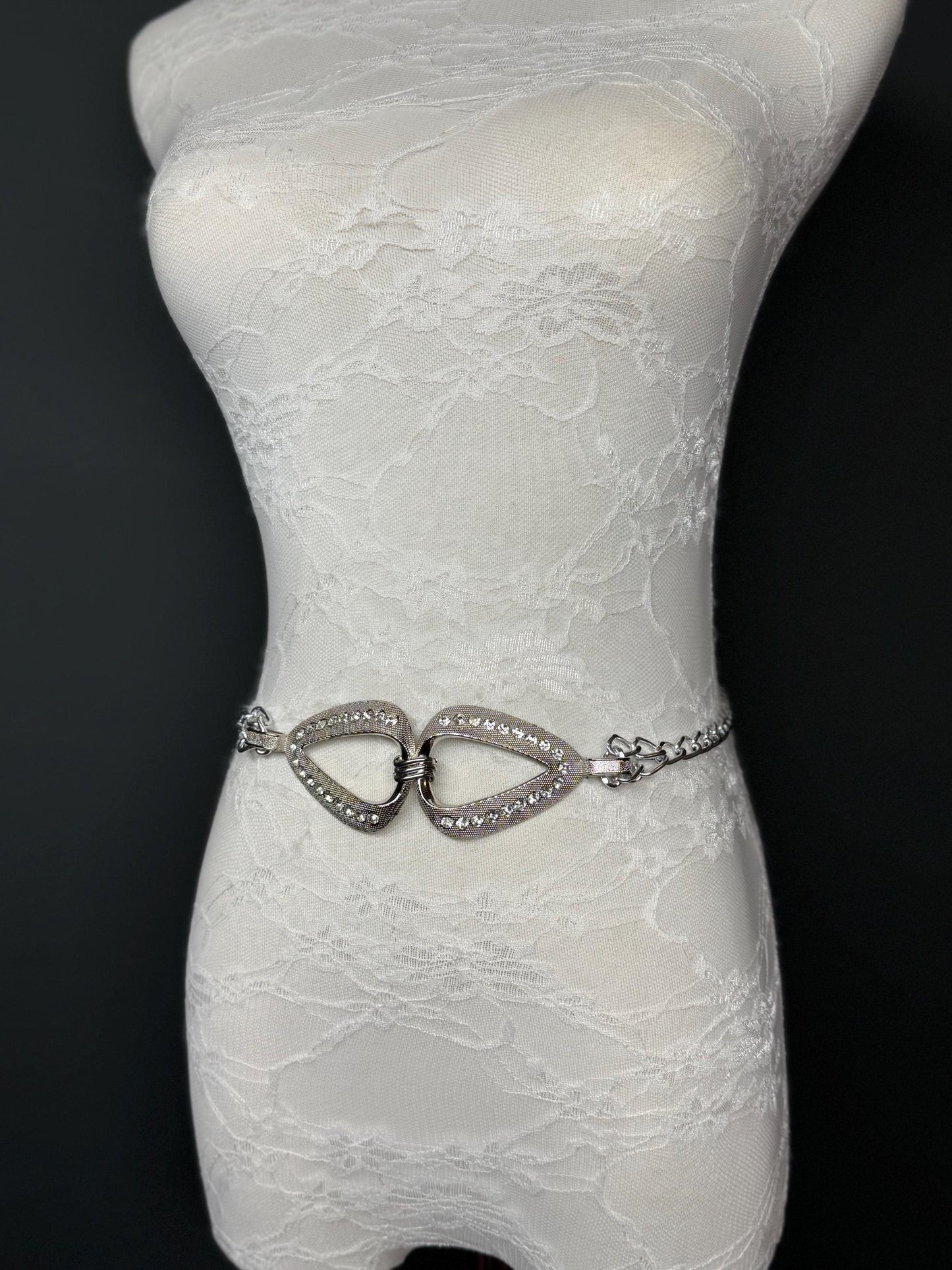 X-long Belt, Rhinestone Ring Belt, Silver Metal Rings Belt, Silver, Chain Belt, Fashion Belt, Belt, Teen Sizes, 18”-60” sizes, FAN Design