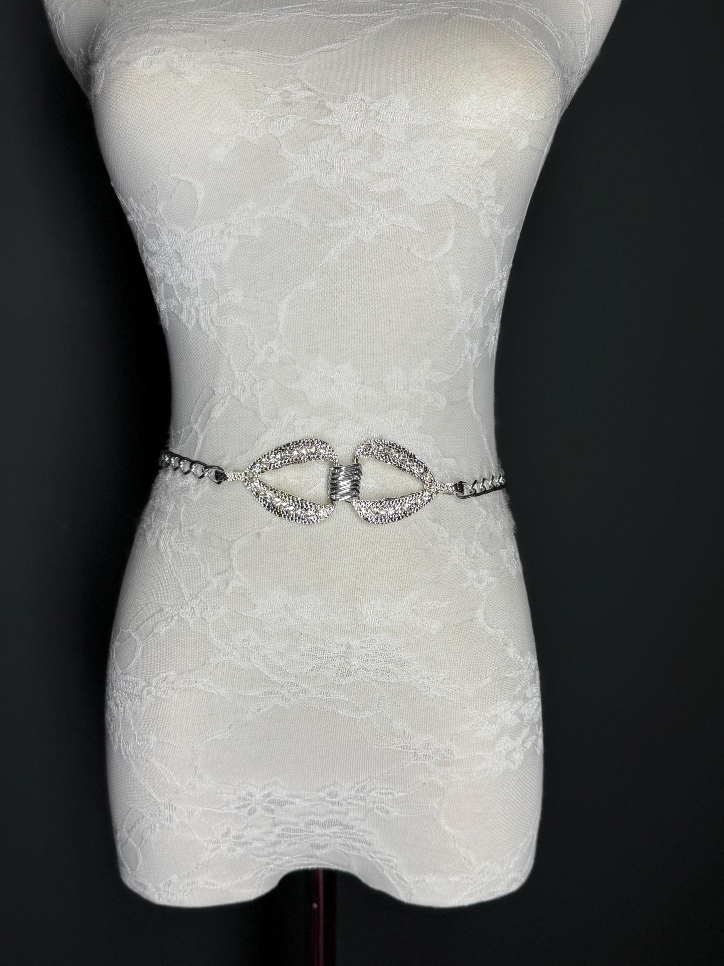 X-long Belt, Rhinestone Ring Belt, Silver Metal Rings Belt, Silver, Chain Belt, Fashion Belt, Belt, Teen Sizes, 18”-60” sizes, FAN Design