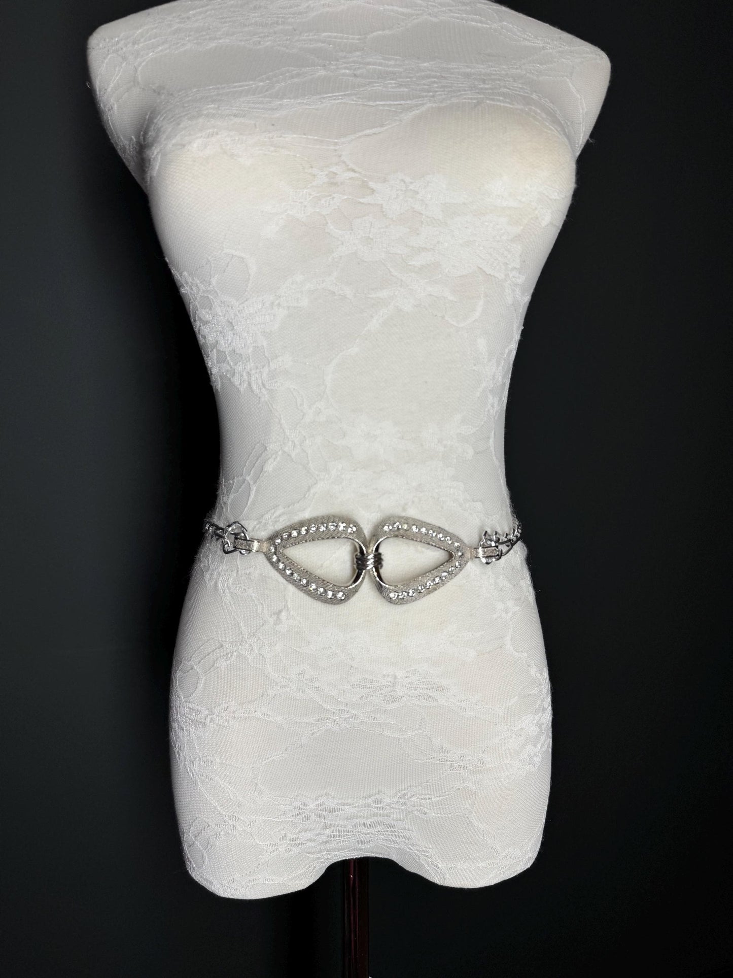 X-long Belt, Rhinestone Ring Belt, Silver Metal Rings Belt, Silver, Chain Belt, Fashion Belt, Belt, Teen Sizes, 18”-60” sizes, FAN Design