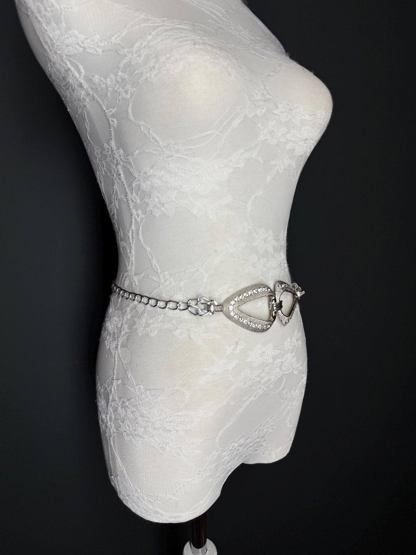 X-long Belt, Rhinestone Ring Belt, Silver Metal Rings Belt, Silver, Chain Belt, Fashion Belt, Belt, Teen Sizes, 18”-60” sizes, FAN Design